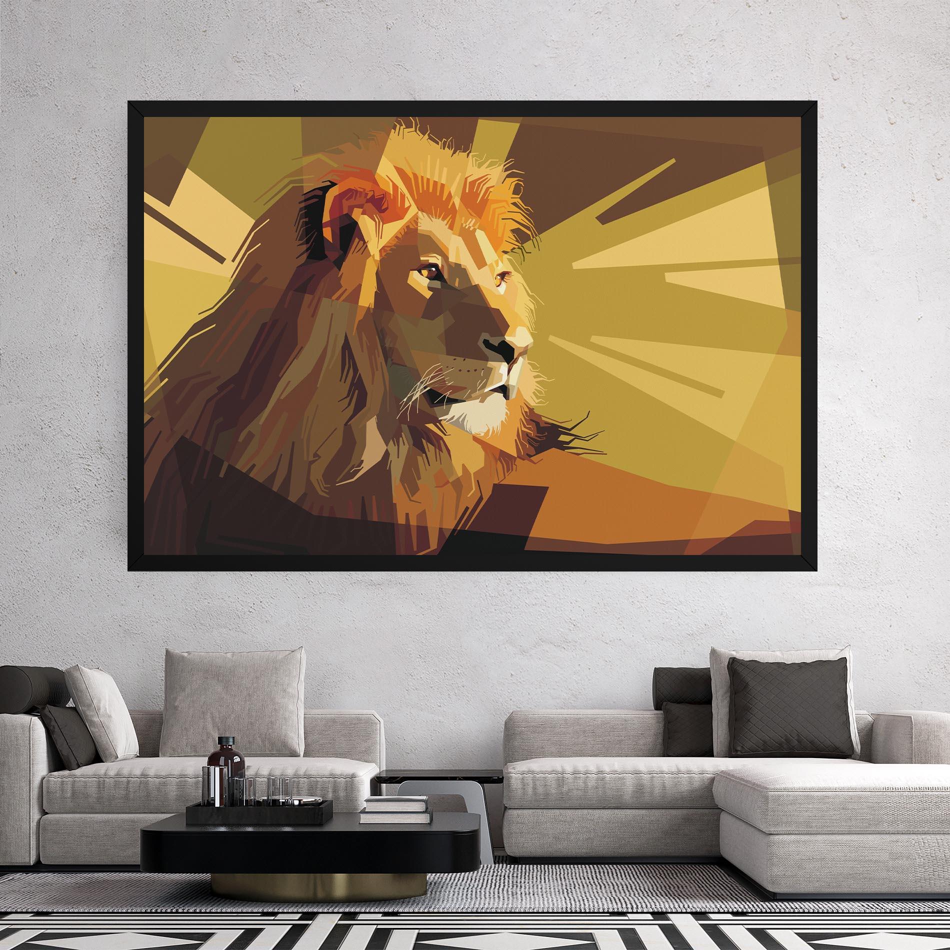 Leinwandbild Lion Art mockup 2