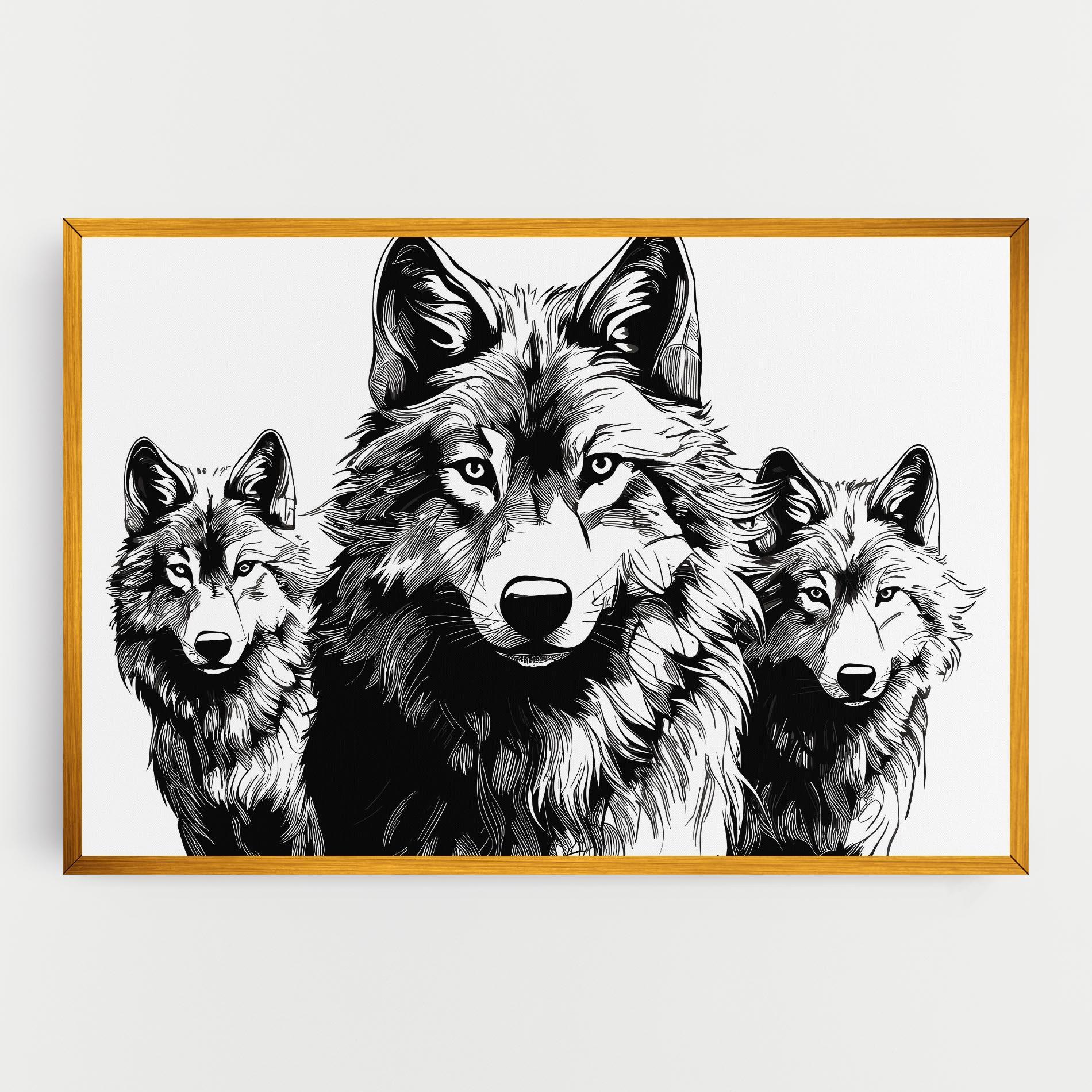 Leinwandbild 3 Wolves mockup 0