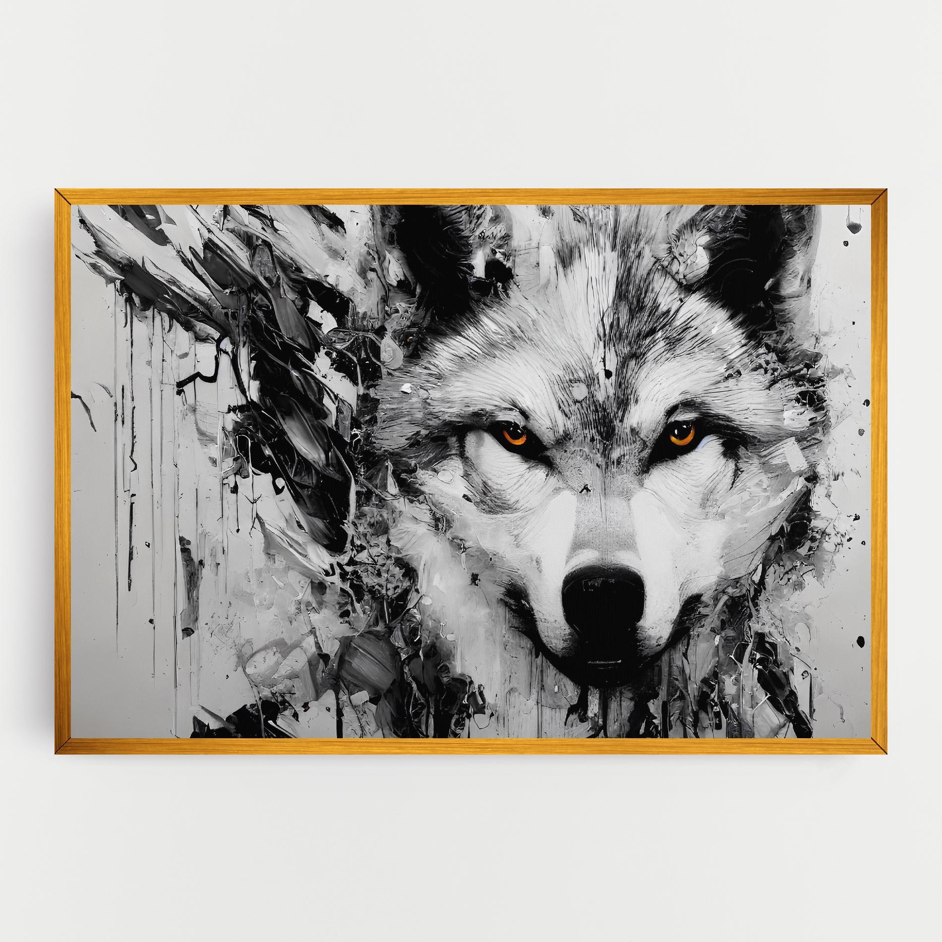 Leinwandbild Grey Wolf Portrait mockup 0