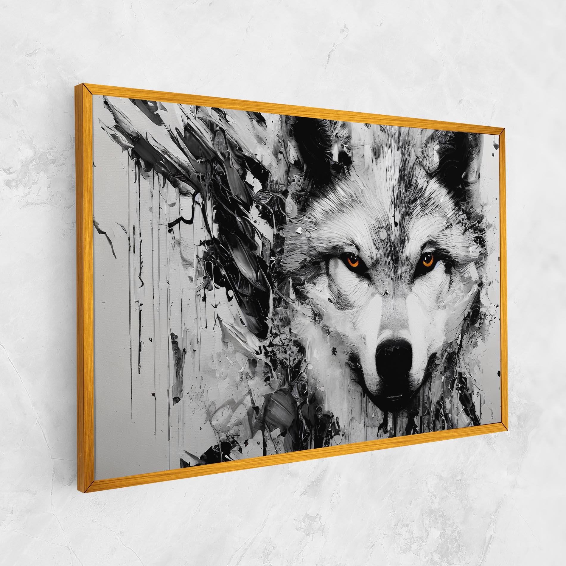 Leinwandbild Grey Wolf Portrait mockup 1