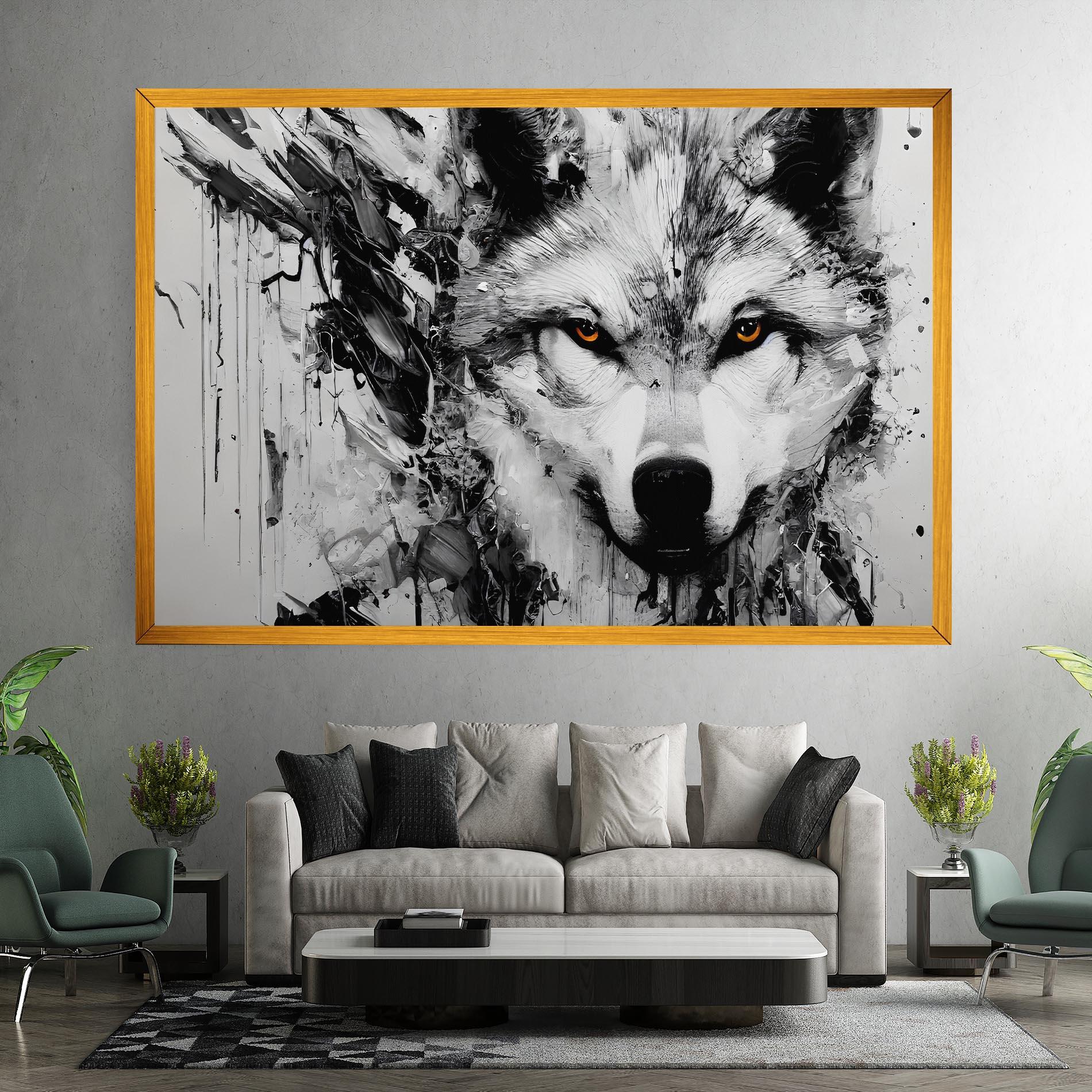 Leinwandbild Grey Wolf Portrait mockup 7