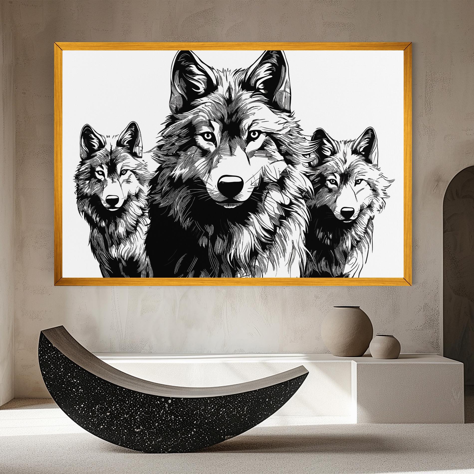 Leinwandbild 3 Wolves mockup 8
