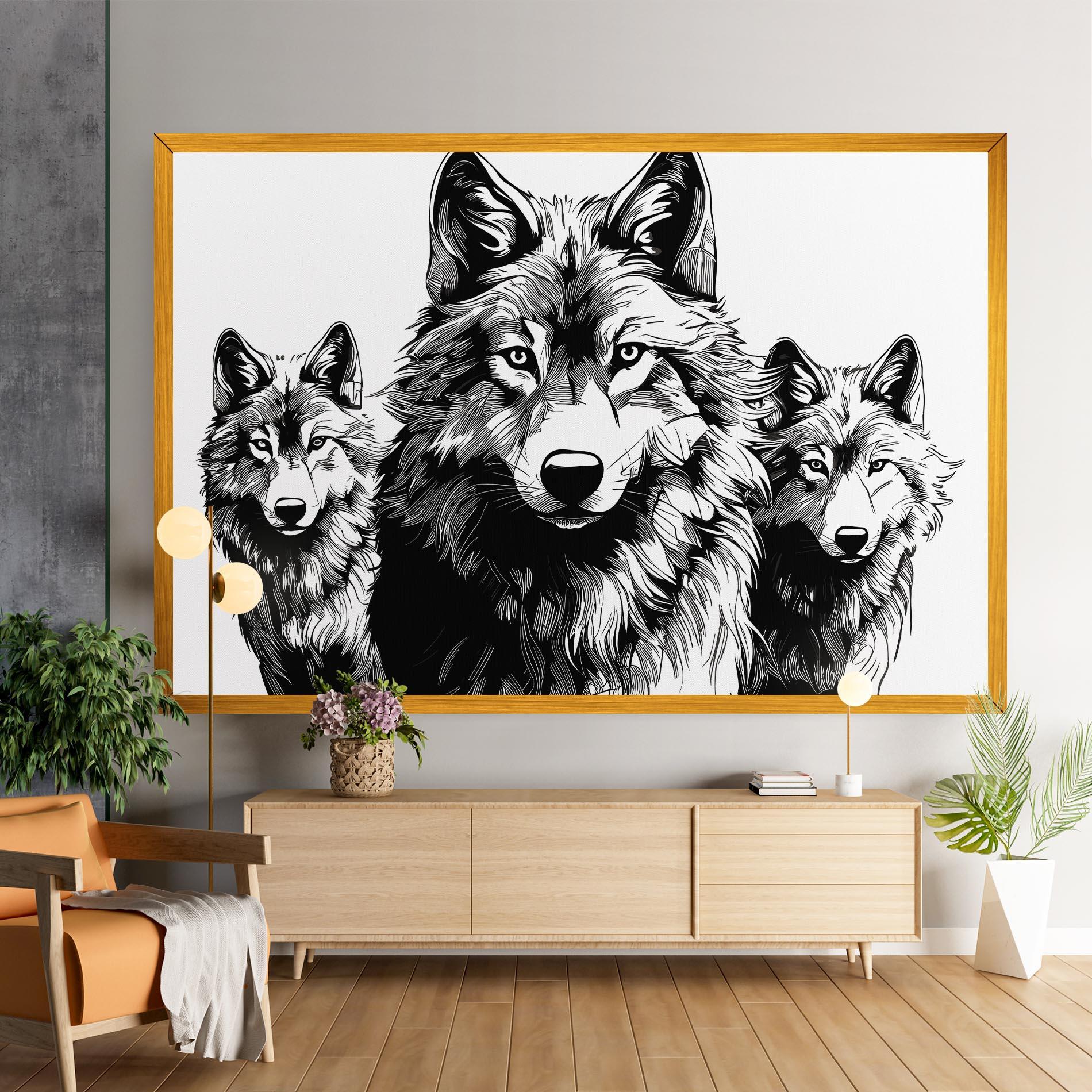 Leinwandbild 3 Wolves mockup 9