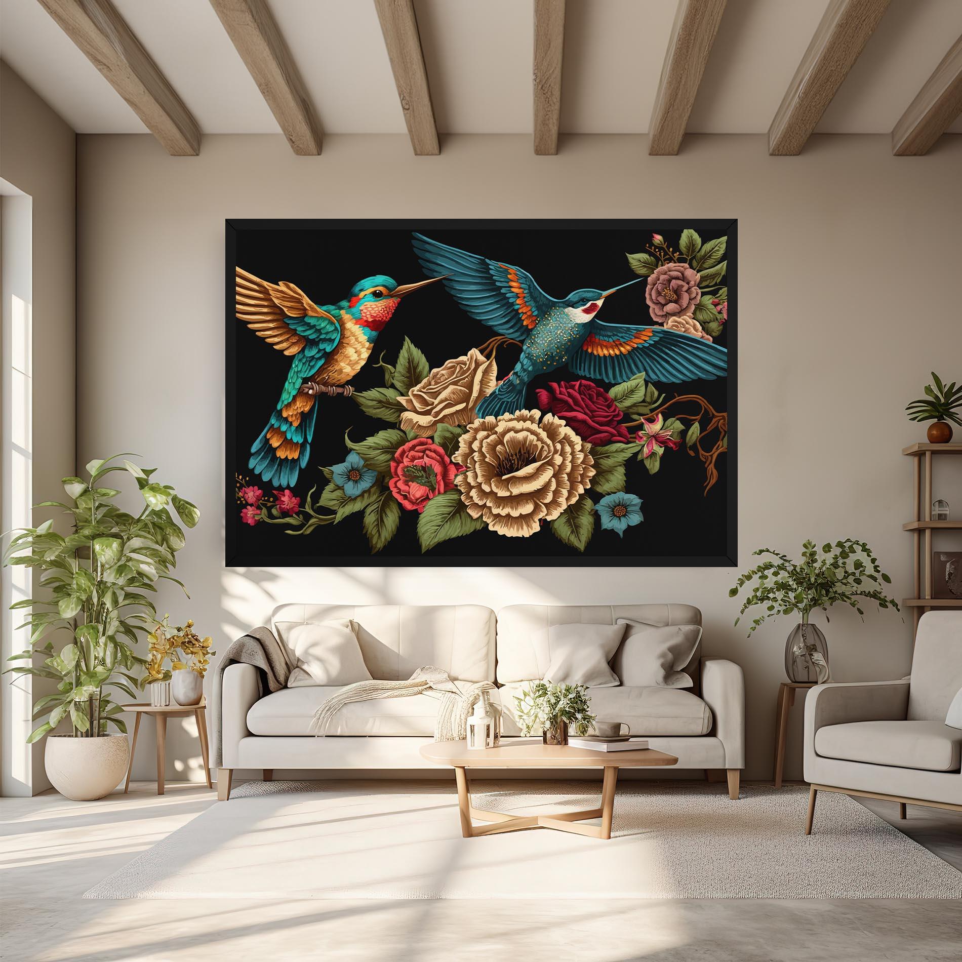 Leinwandbild Blue Birds mockup 6