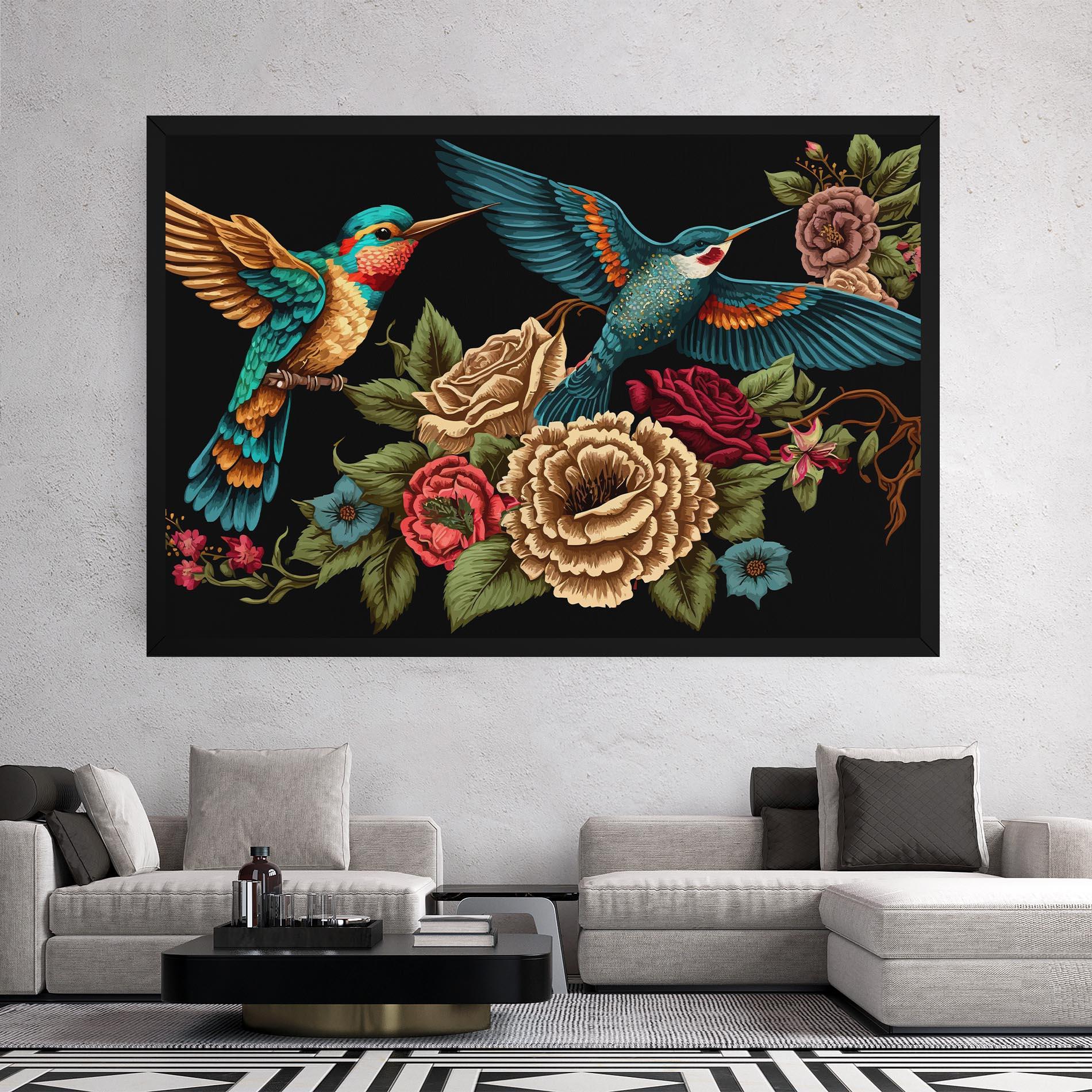 Leinwandbild Blue Birds mockup 2