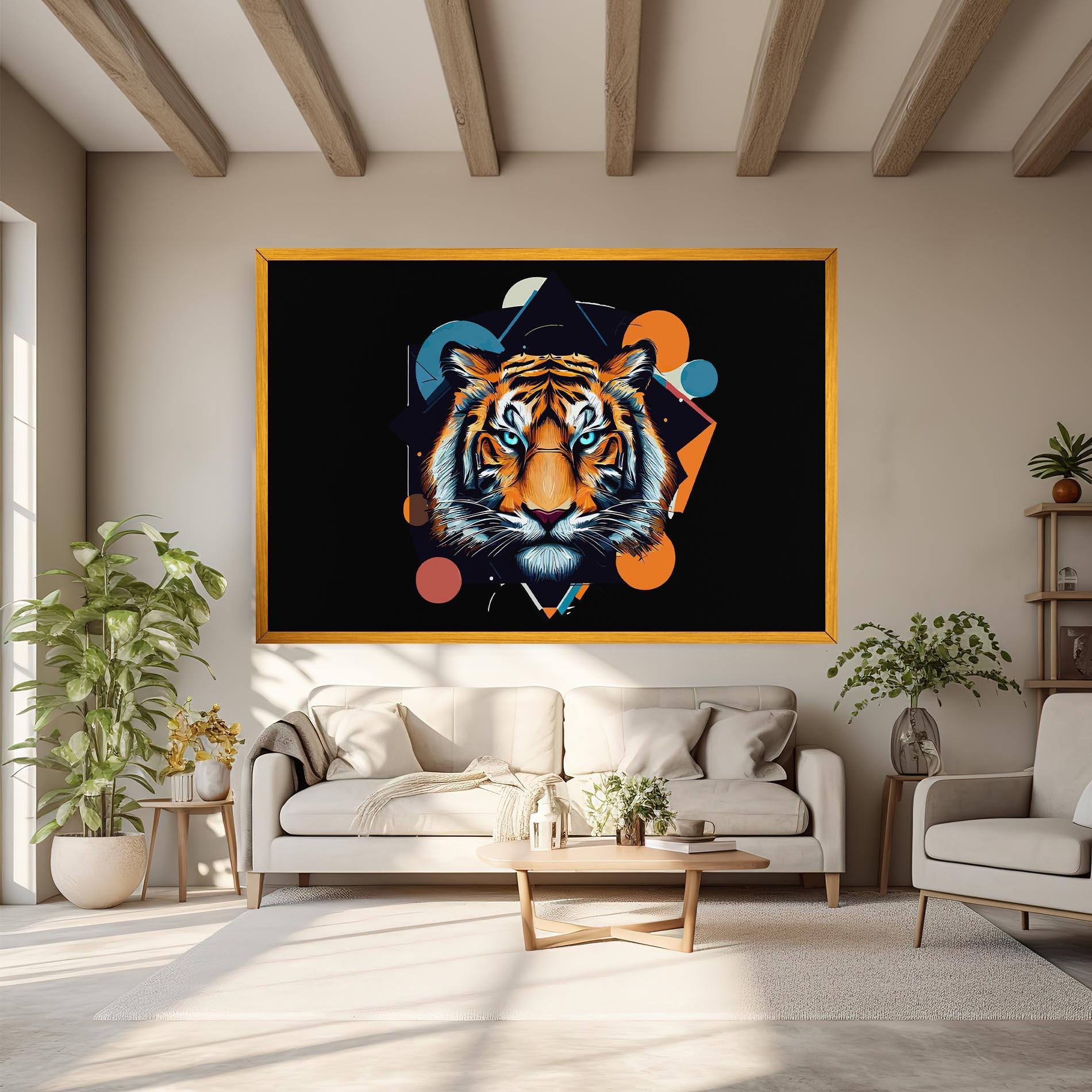 Leinwandbild Geometric Tiger mockup 6