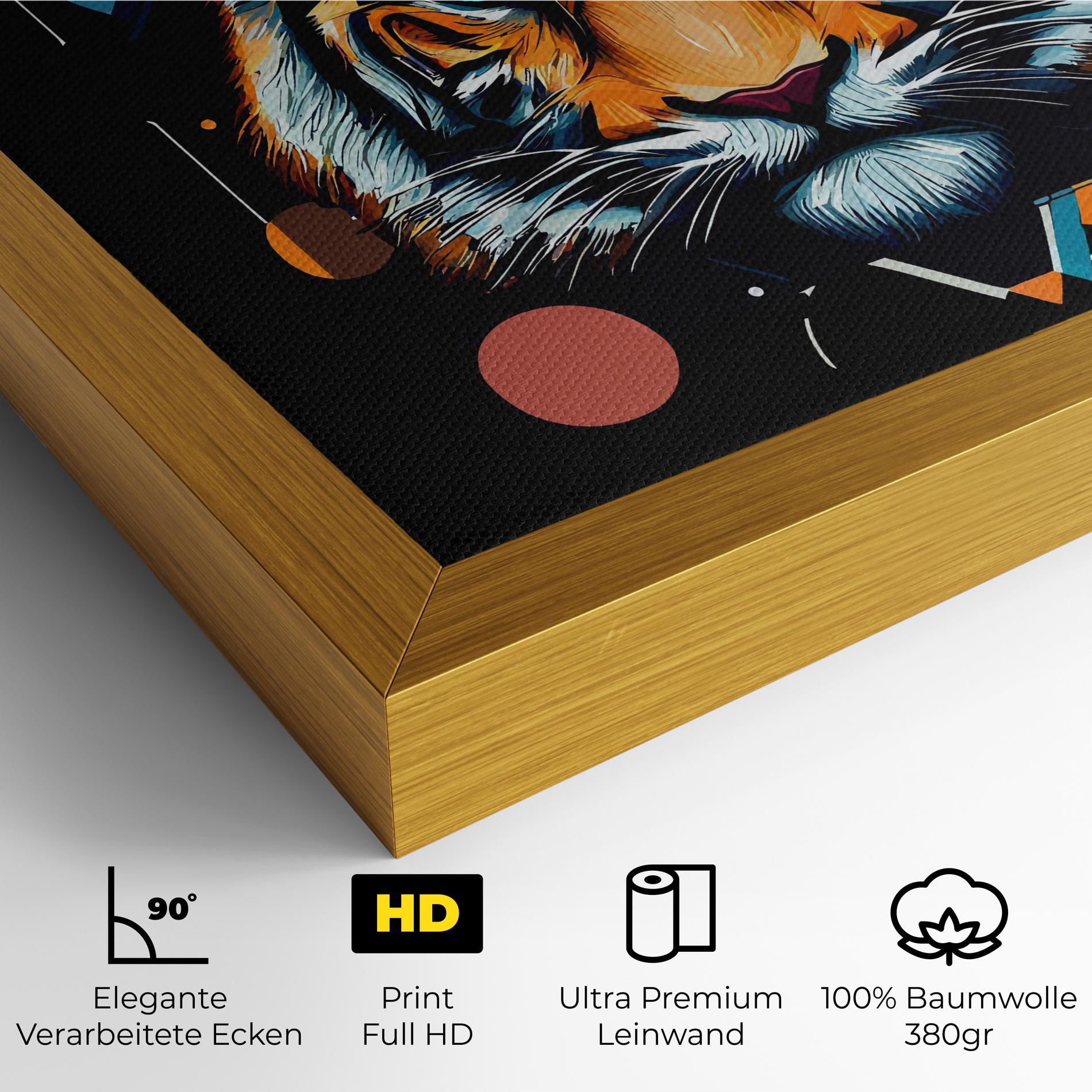 Leinwandbild Geometric Tiger mockup 4
