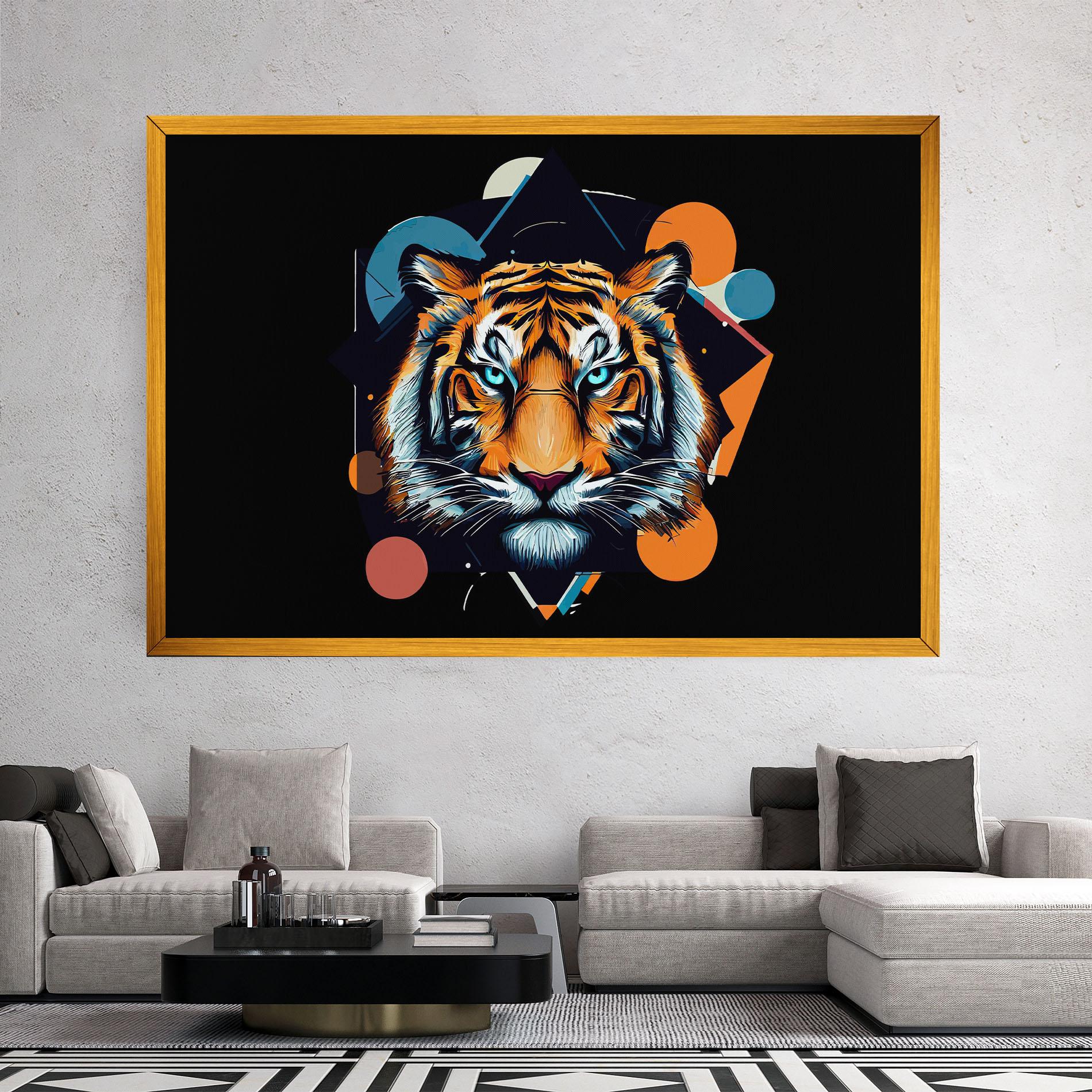 Leinwandbild Geometric Tiger mockup 2