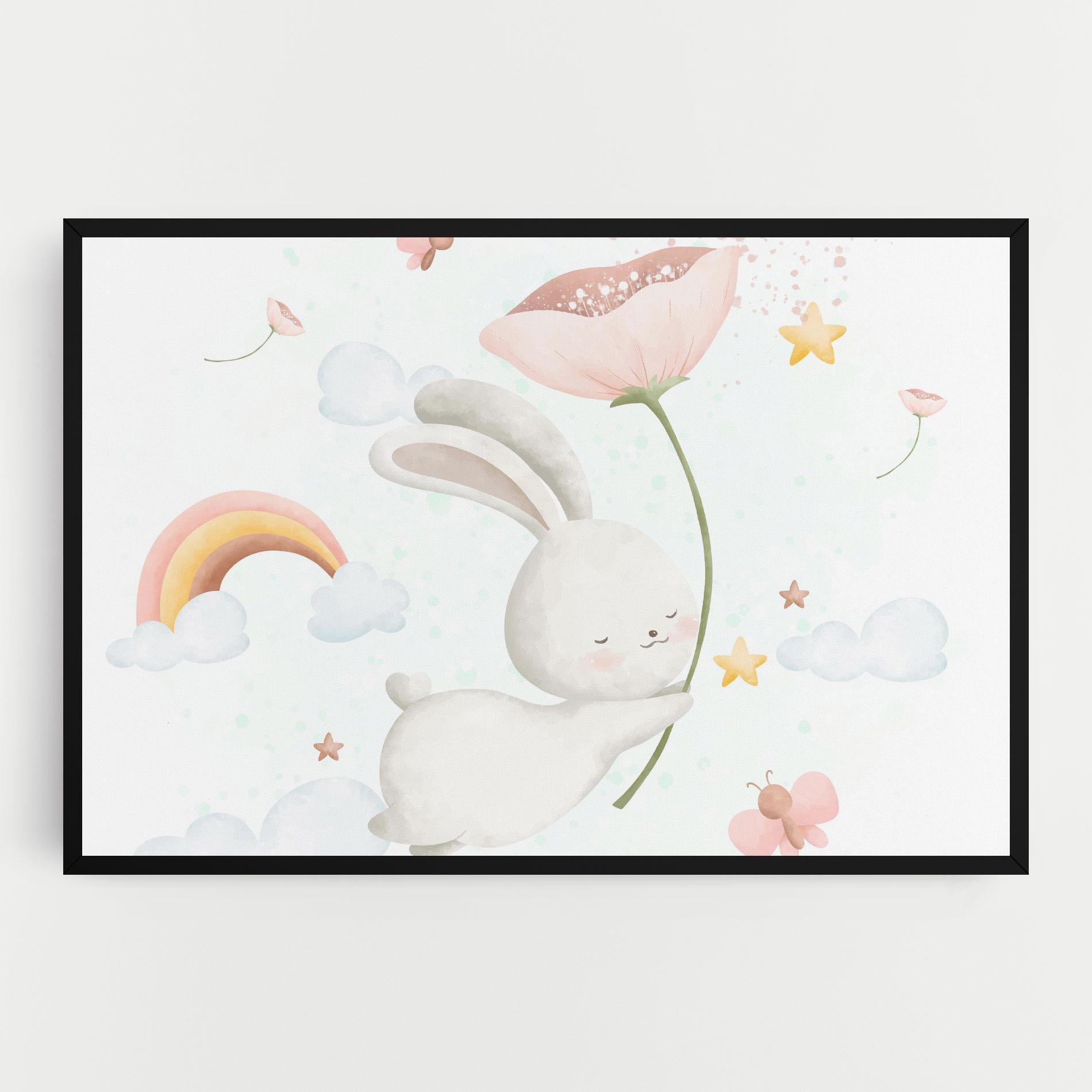Leinwandbild Spring Flower Bunny mockup 0