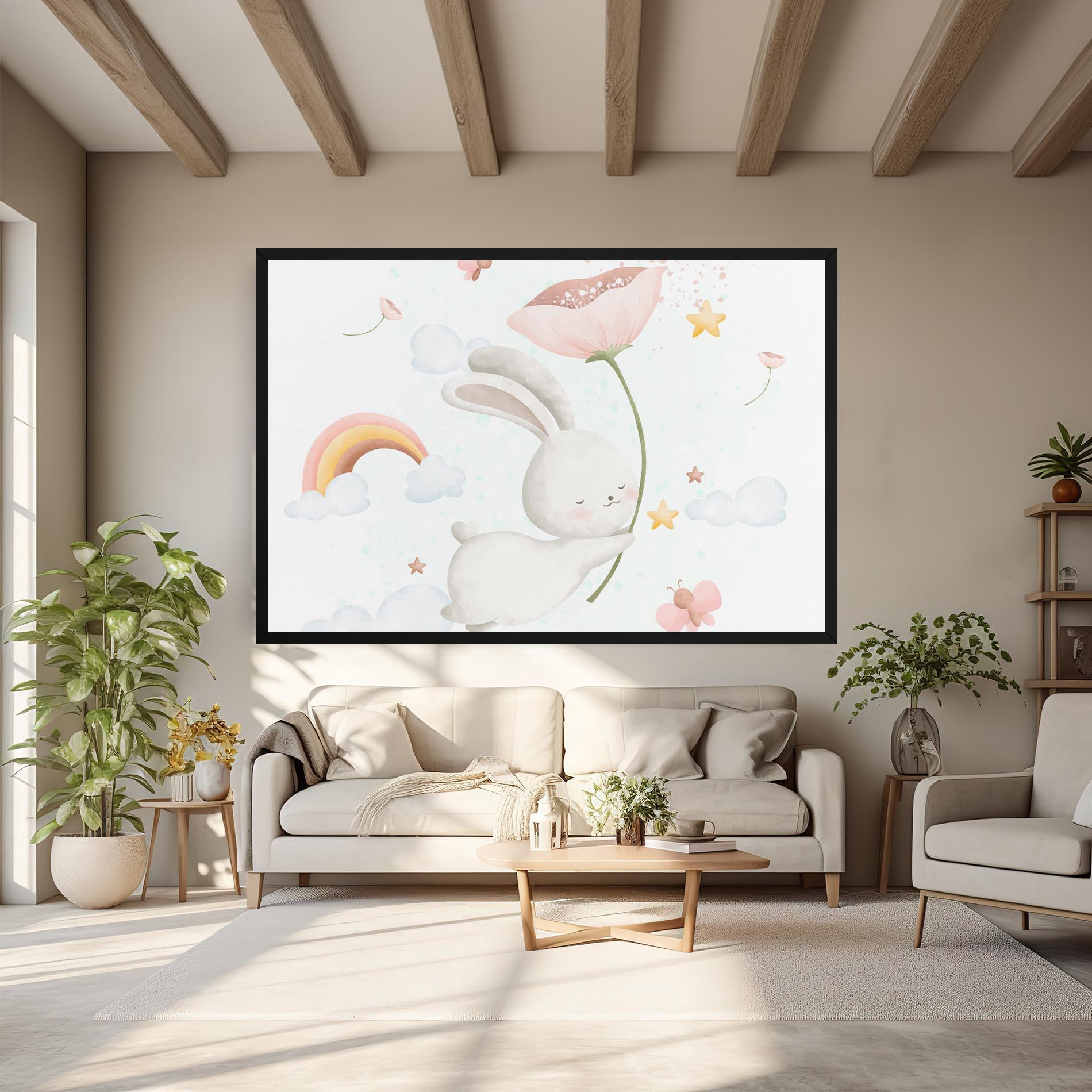 Leinwandbild Spring Flower Bunny mockup 6