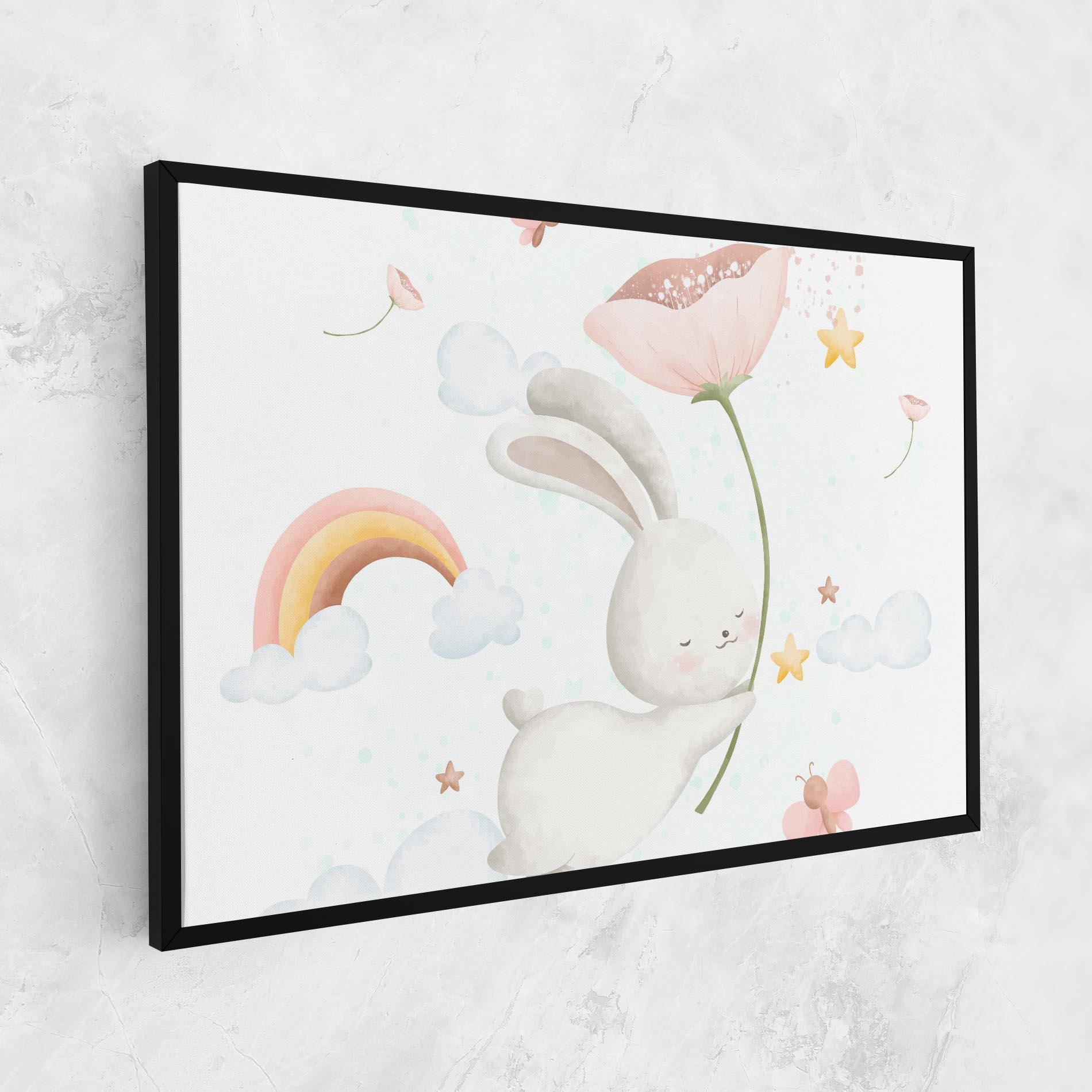 Leinwandbild Spring Flower Bunny mockup 1