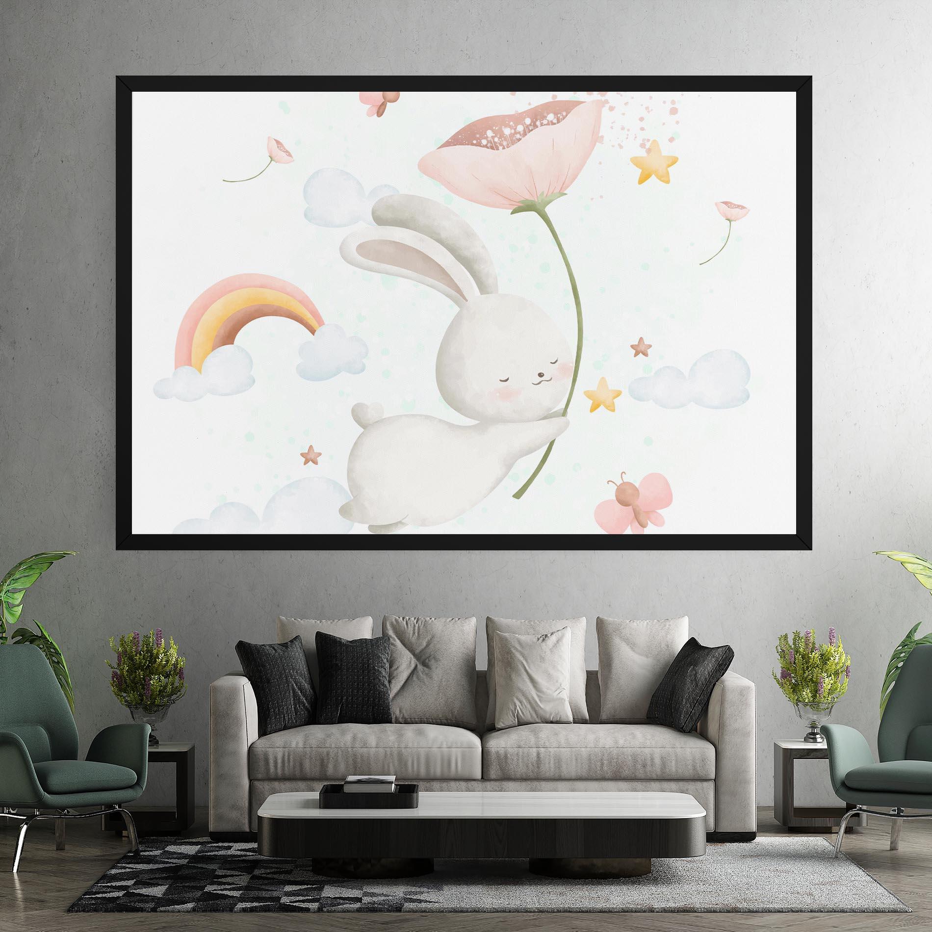 Leinwandbild Spring Flower Bunny mockup 7
