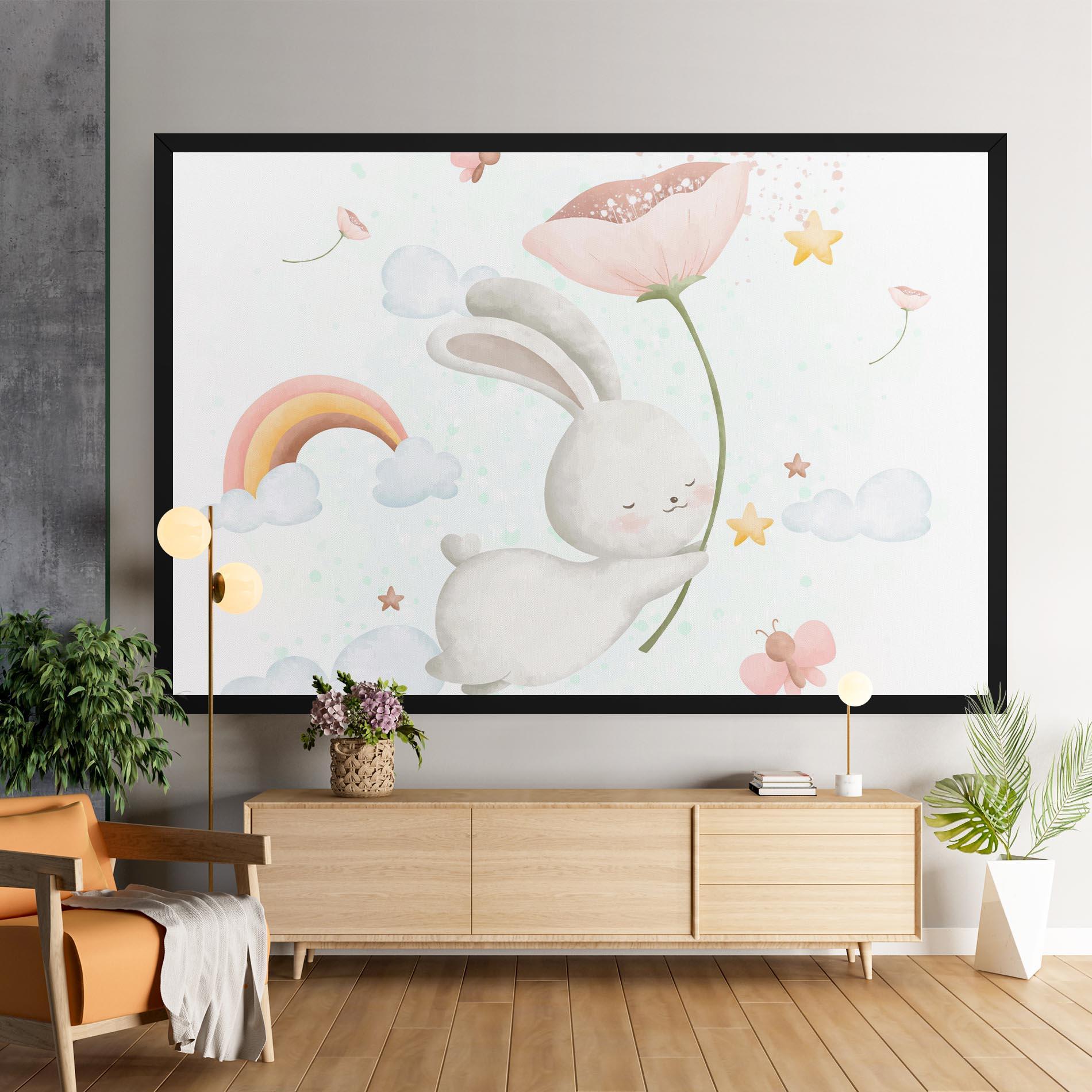 Leinwandbild Spring Flower Bunny mockup 9