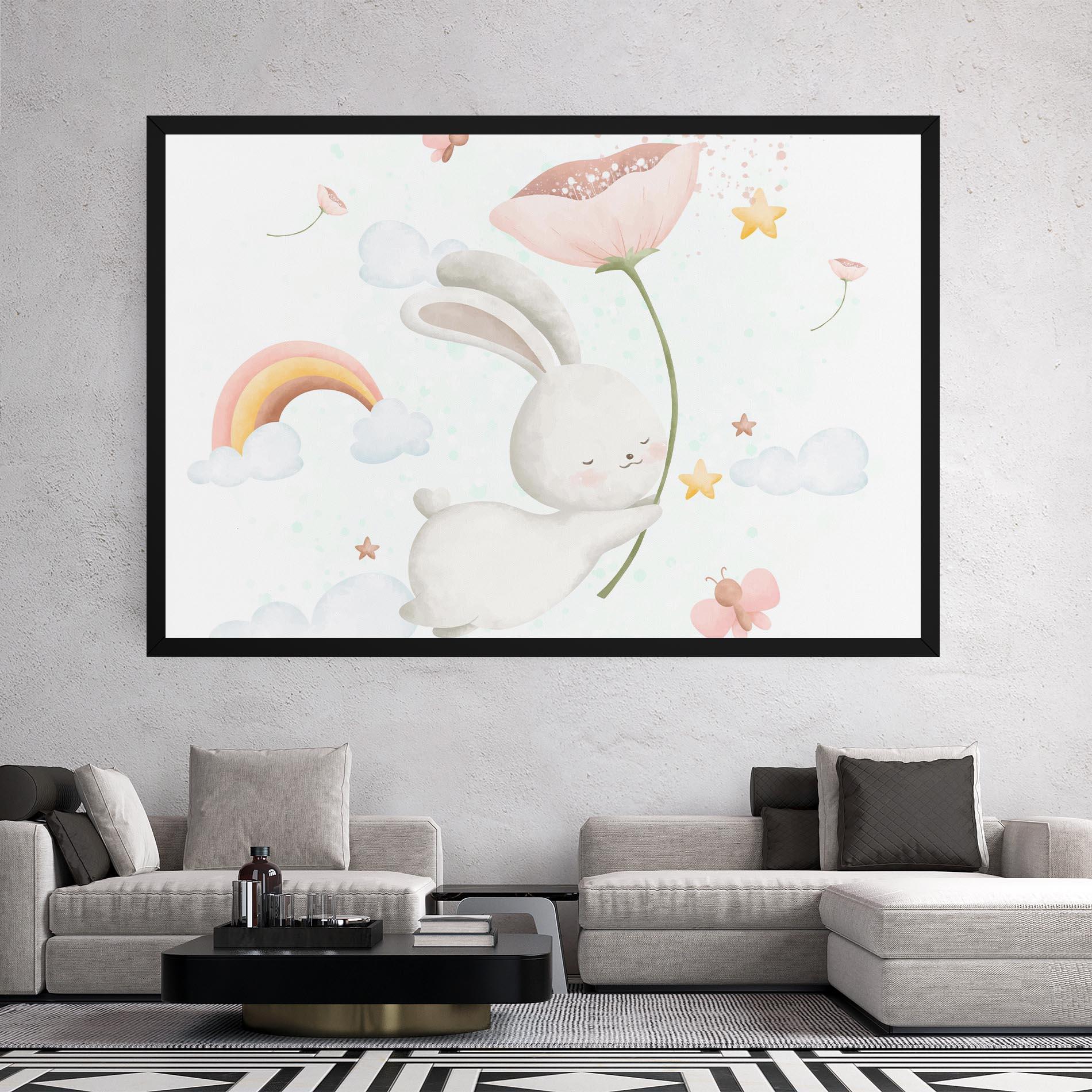 Leinwandbild Spring Flower Bunny mockup 2