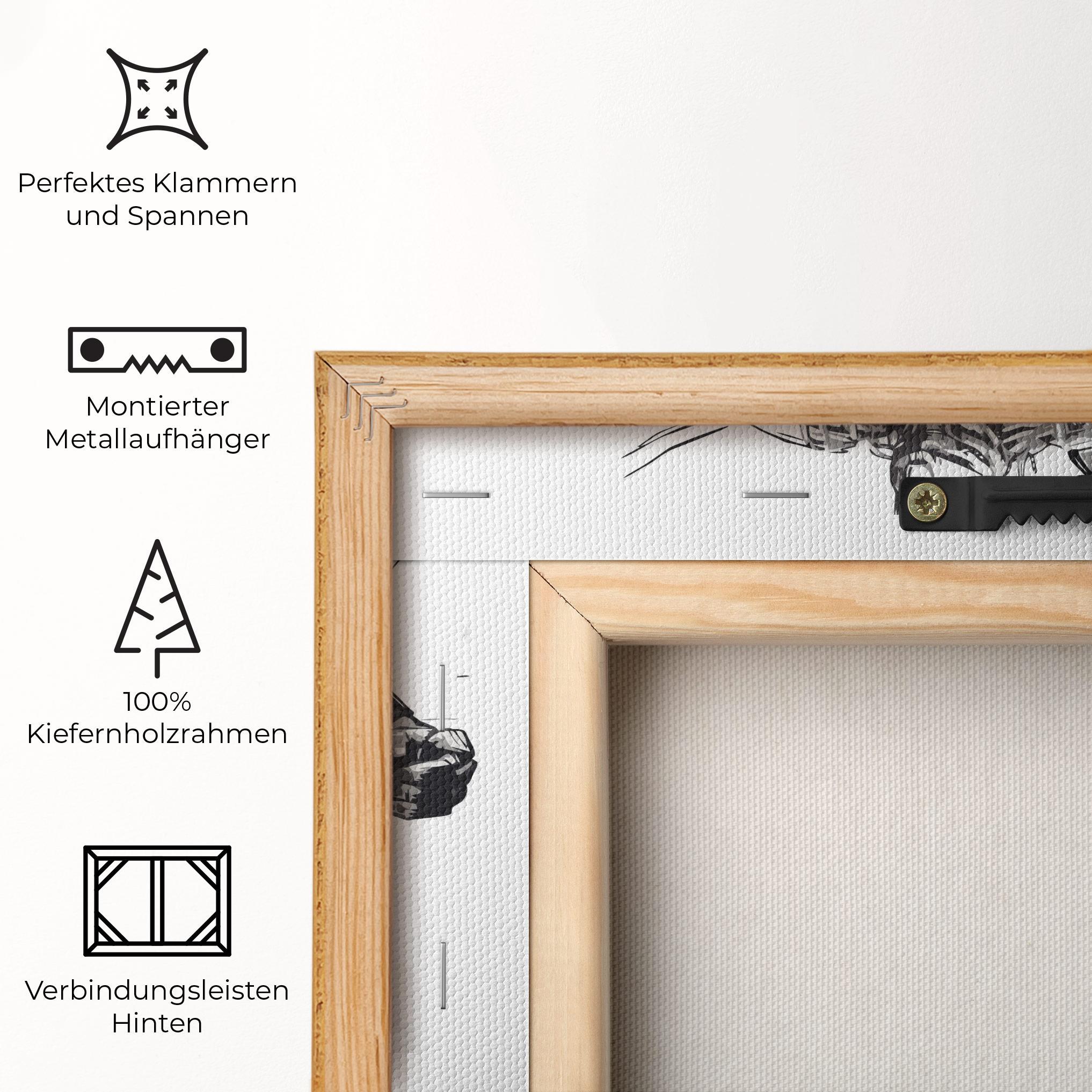 Leinwandbild Grey White Robot mockup 5