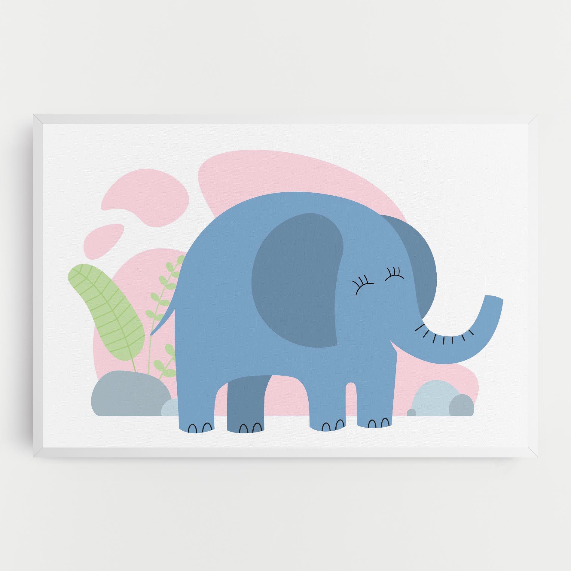 Leinwandbild Leaf Cute Elephant mockup 0