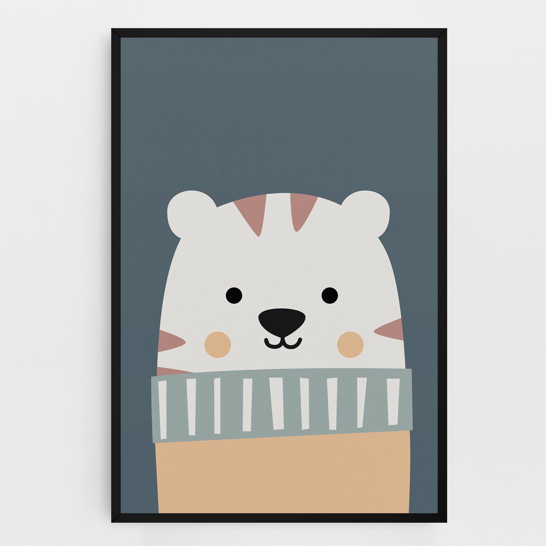 Leinwandbild Cute White Tiger mockup 0