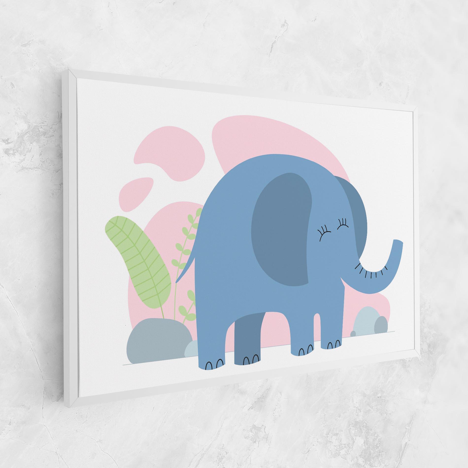 Leinwandbild Leaf Cute Elephant mockup 1