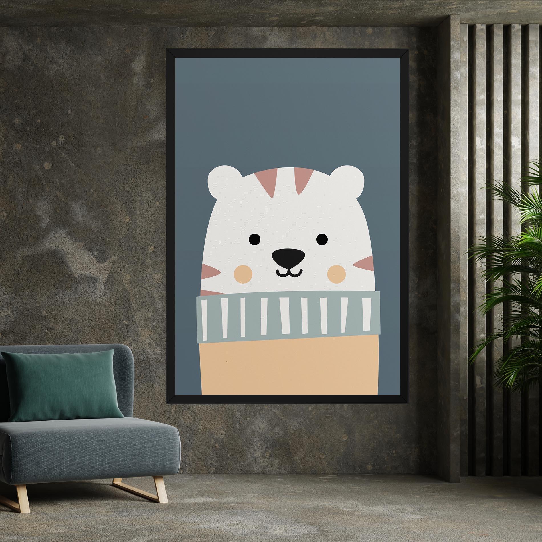 Leinwandbild Cute White Tiger mockup 7