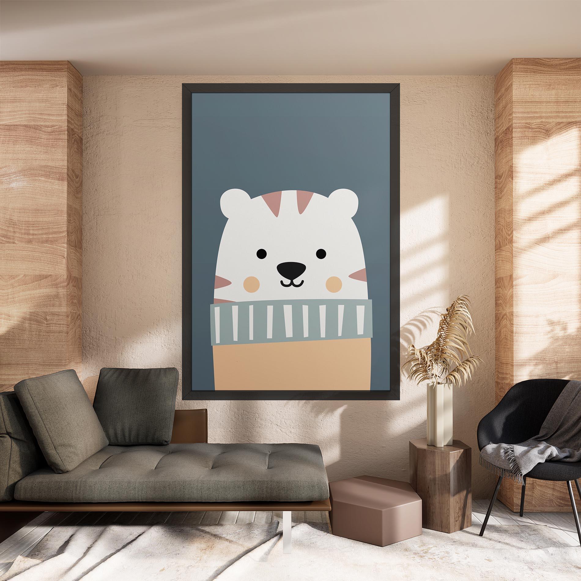 Leinwandbild Cute White Tiger mockup 8