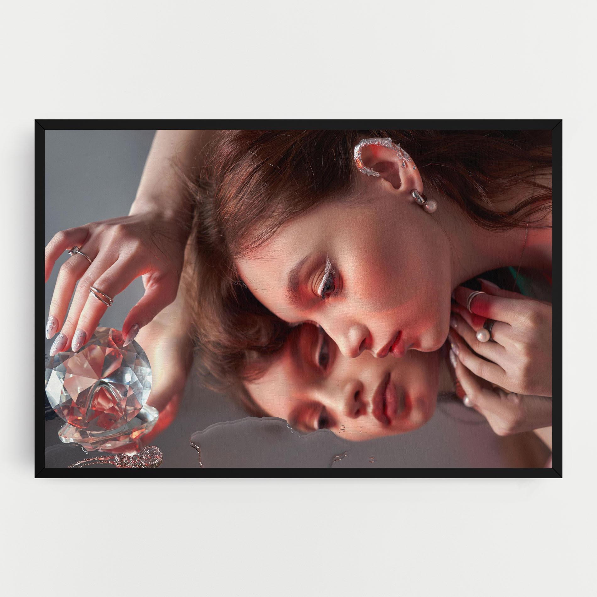 Leinwandbild Big Diamond Hand mockup 0