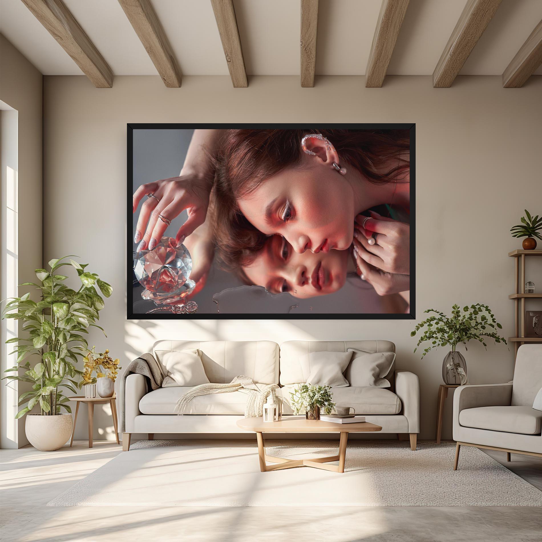 Leinwandbild Big Diamond Hand mockup 6