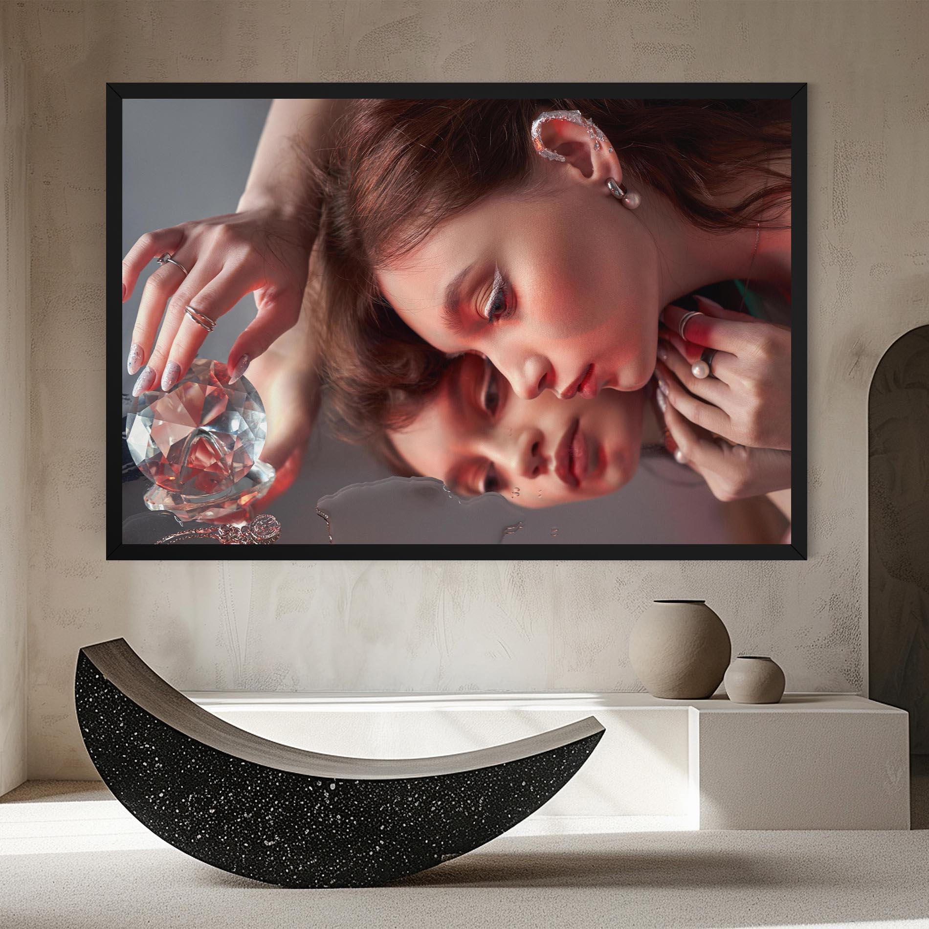 Leinwandbild Big Diamond Hand mockup 8