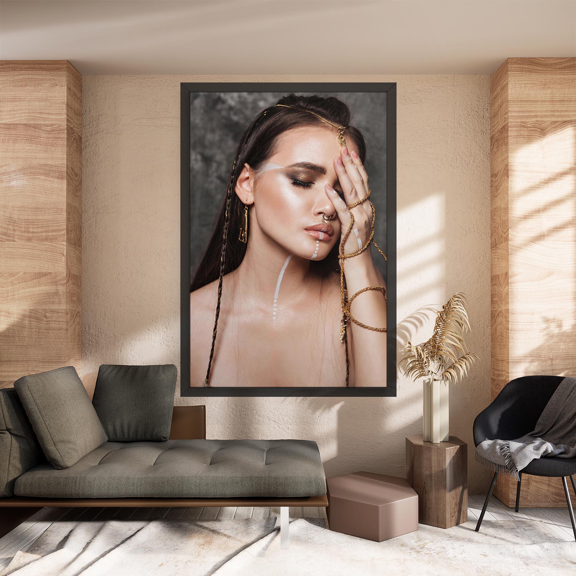 Leinwandbild Gold Hand Accessory mockup 8