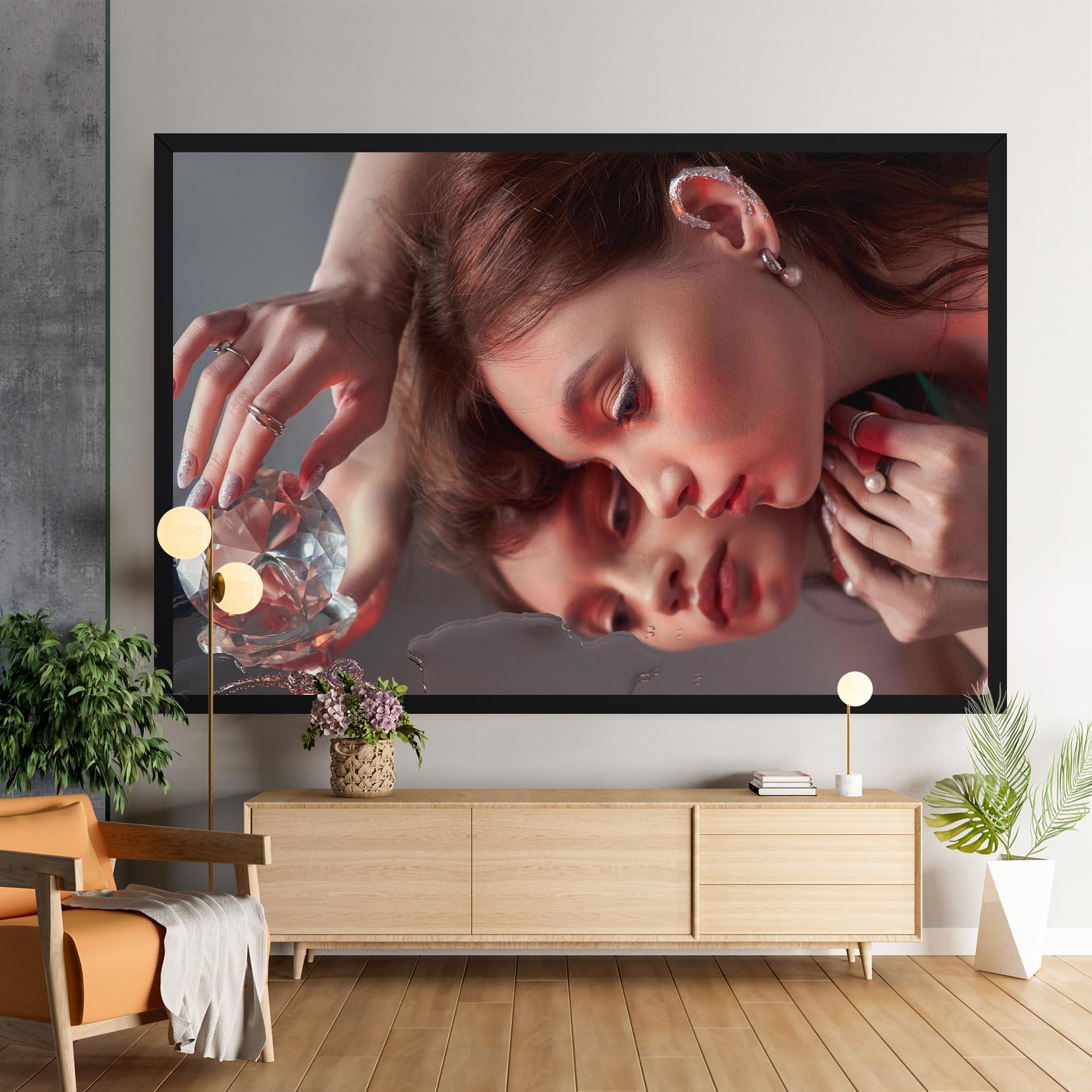 Leinwandbild Big Diamond Hand mockup 9