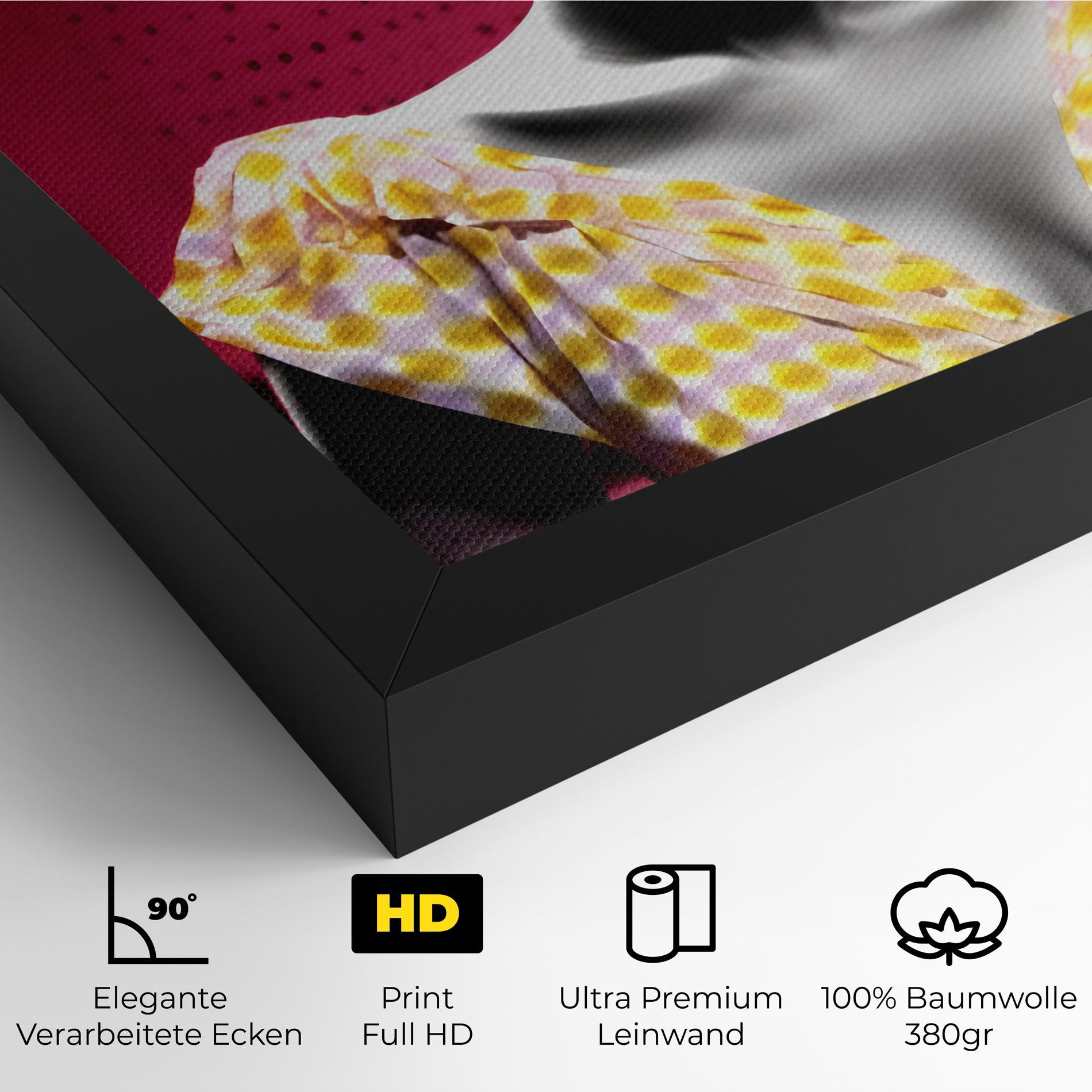 Leinwandbild Yellow Dress On Pink mockup 4