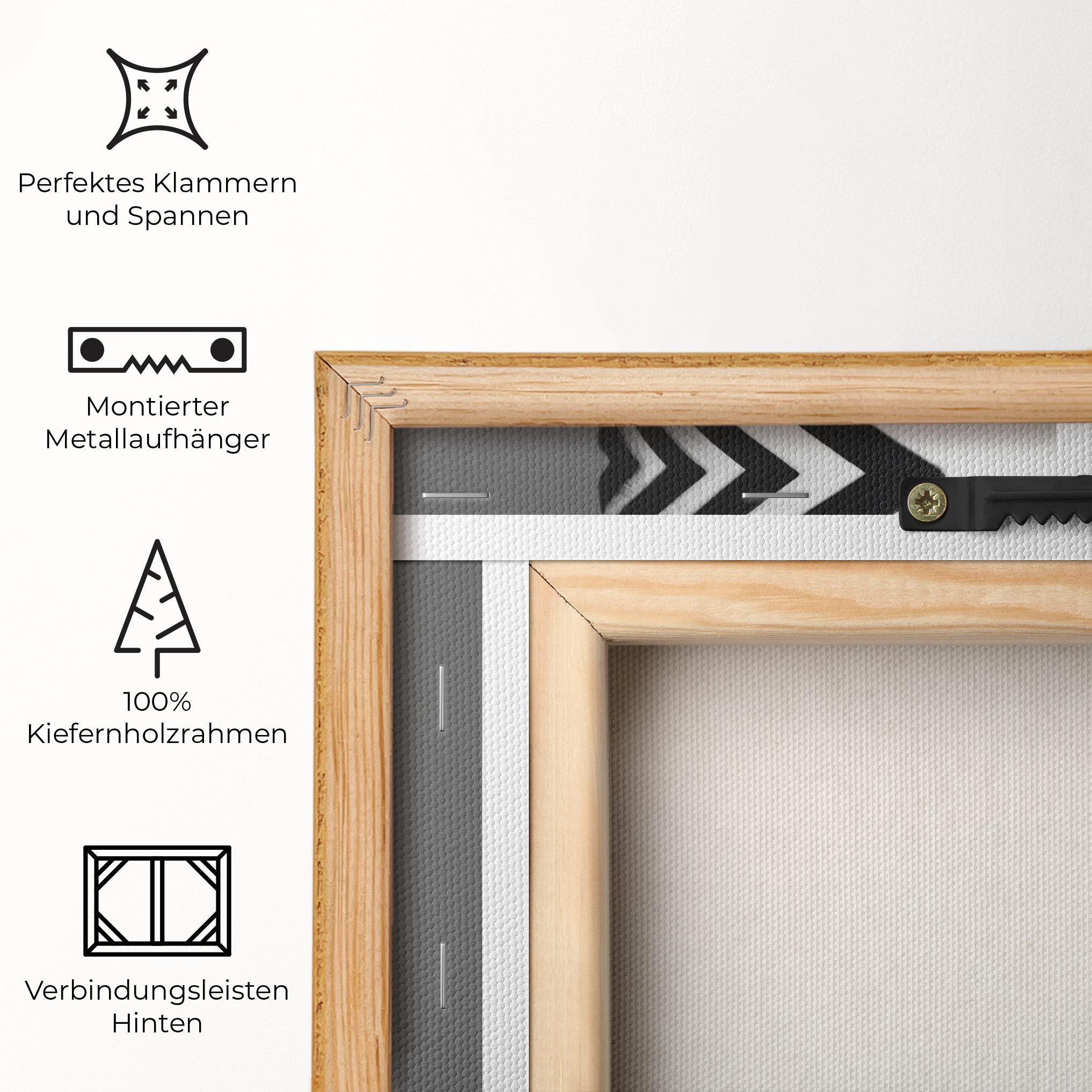 Leinwandbild Black Lines On Face mockup 5