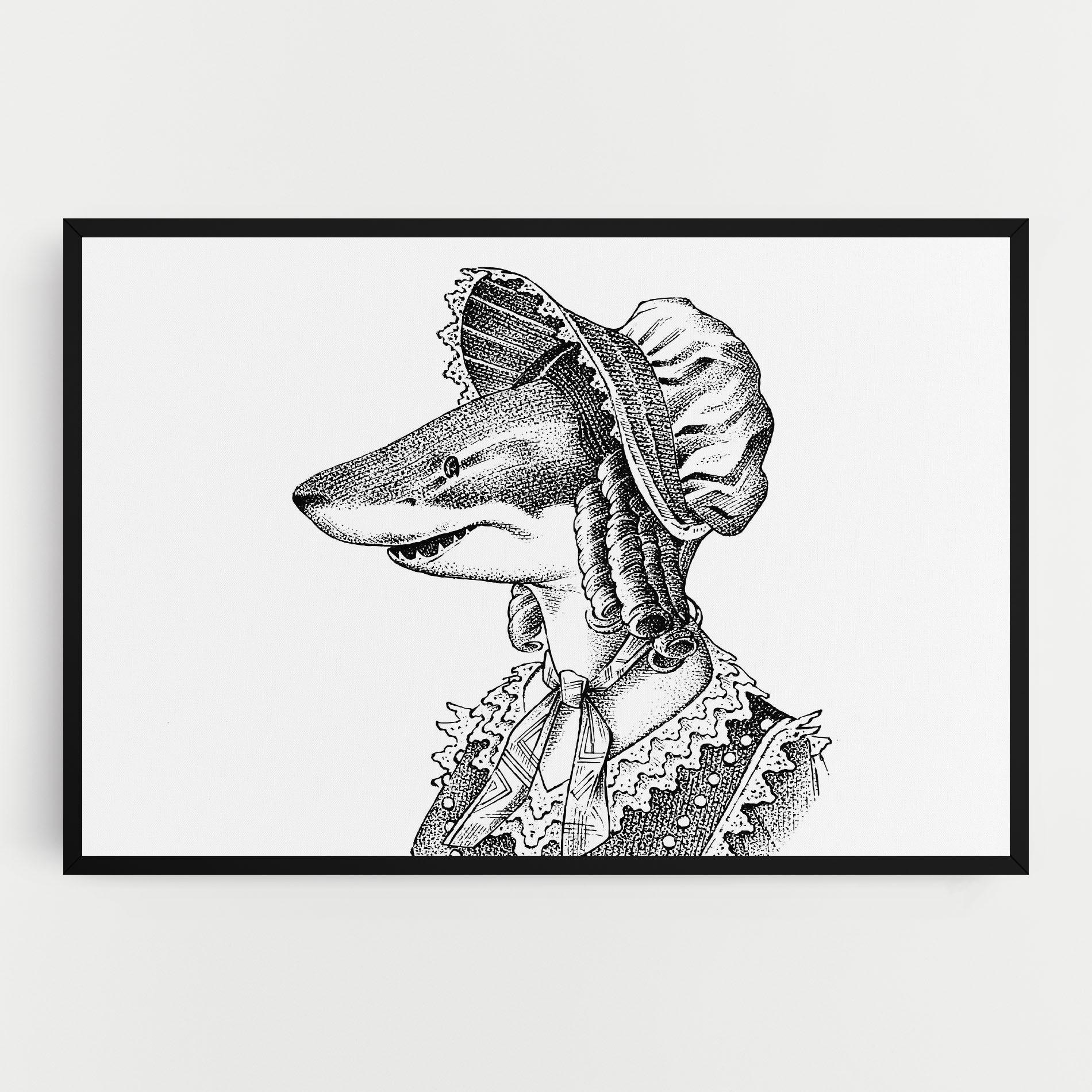 Leinwandbild Vintage Shark mockup 0