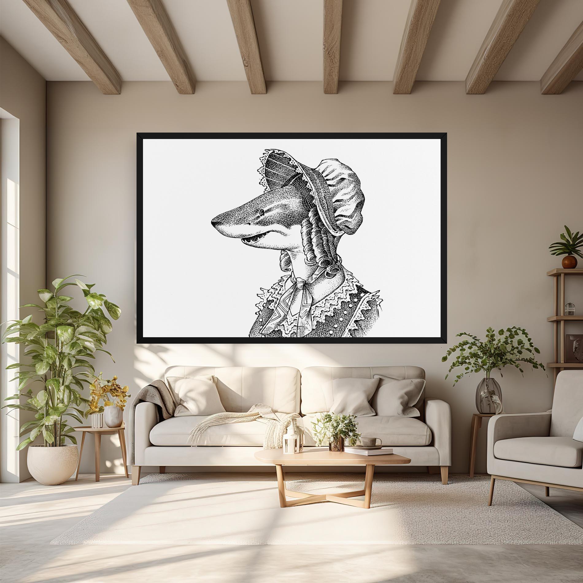 Leinwandbild Vintage Shark mockup 6