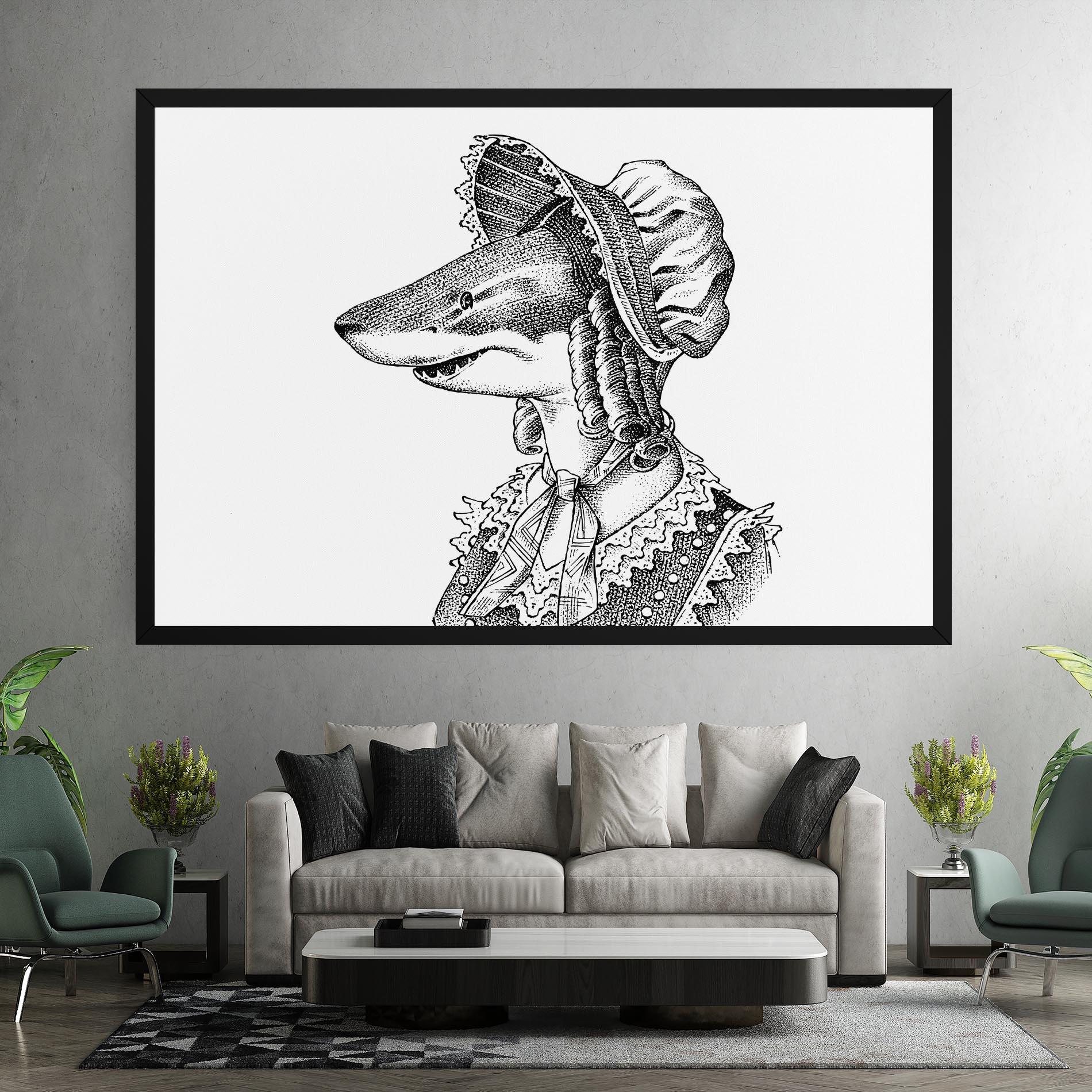 Leinwandbild Vintage Shark mockup 7