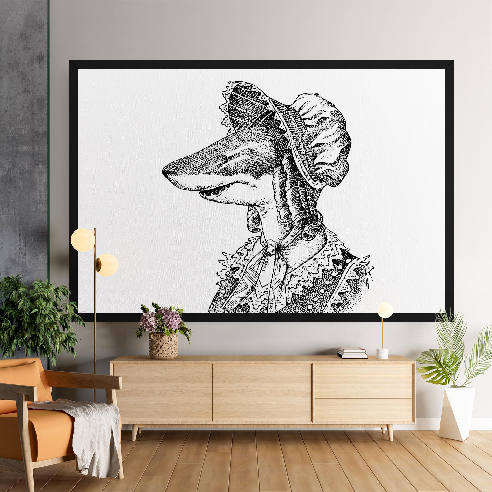 Leinwandbild Vintage Shark mockup 9