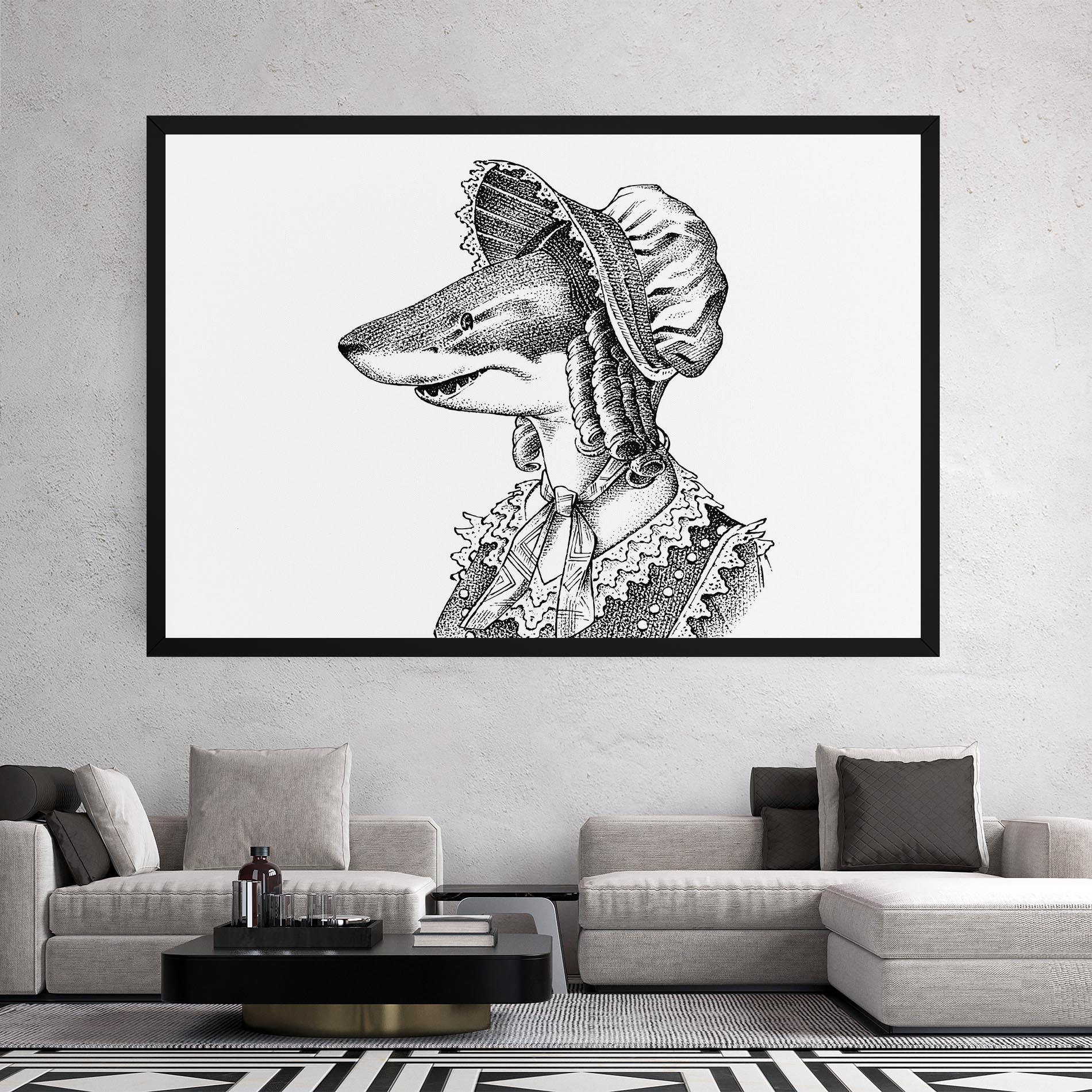 Leinwandbild Vintage Shark mockup 2