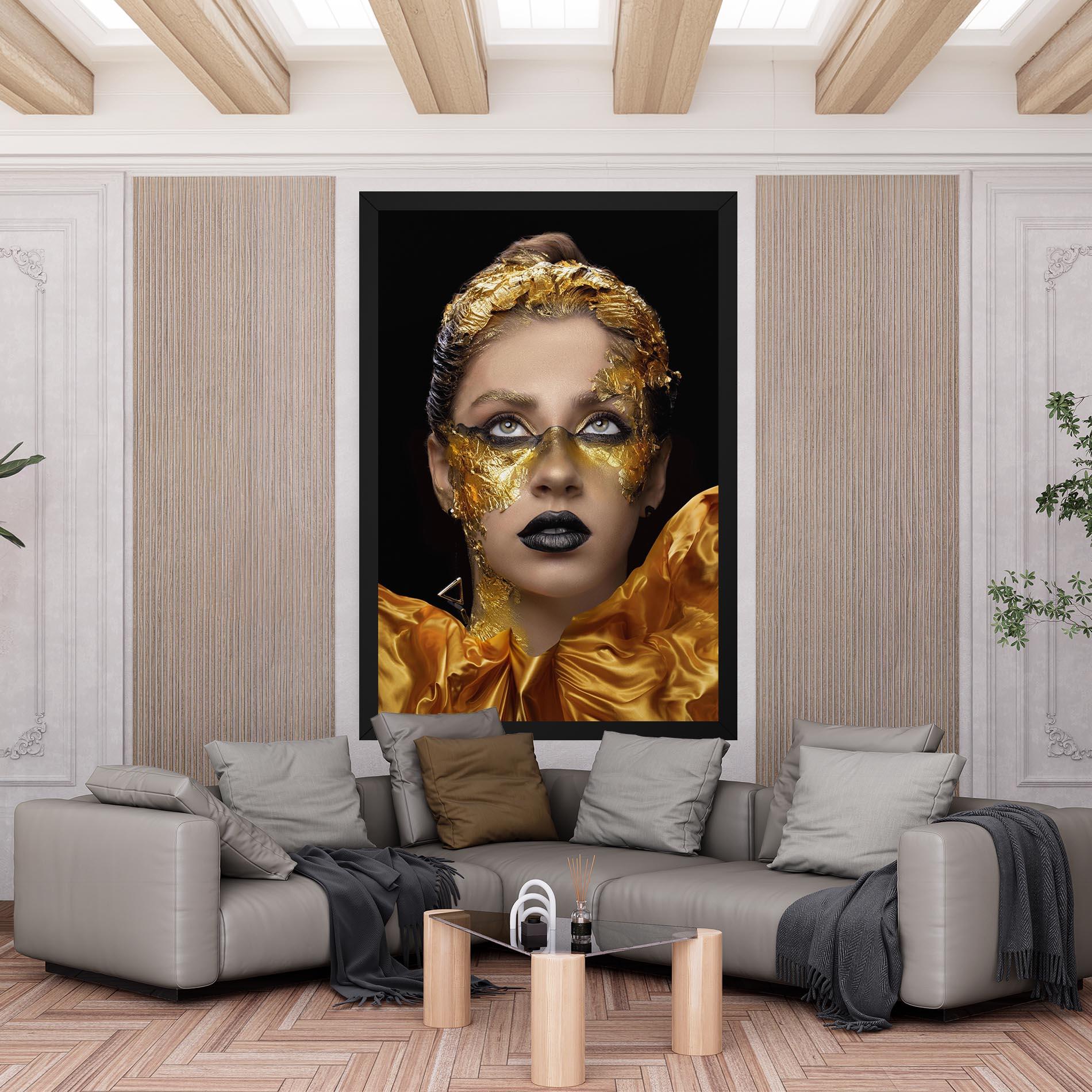 Leinwandbild Glamorous Gold Outfit mockup 6