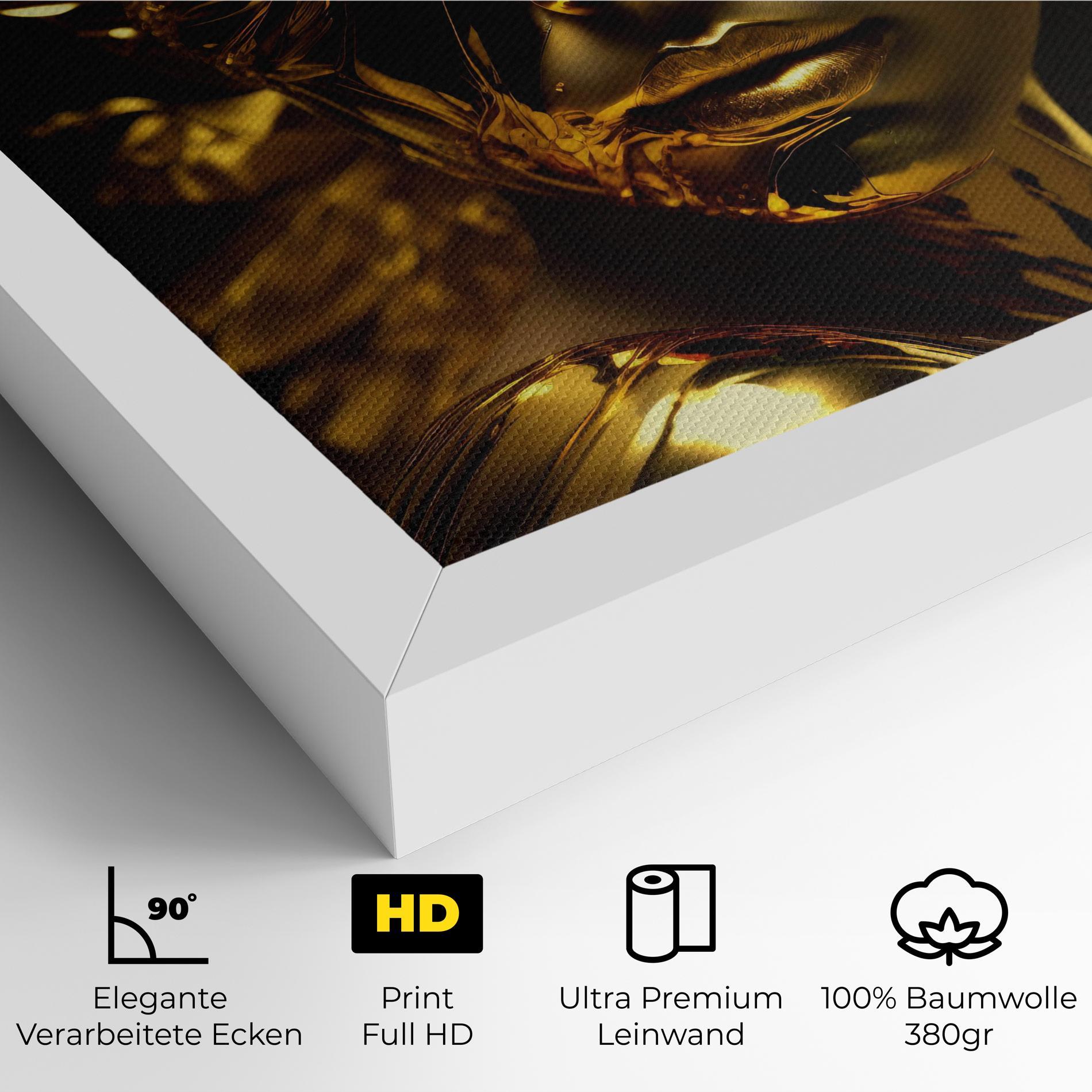 Leinwandbild Covered By Gold mockup 4