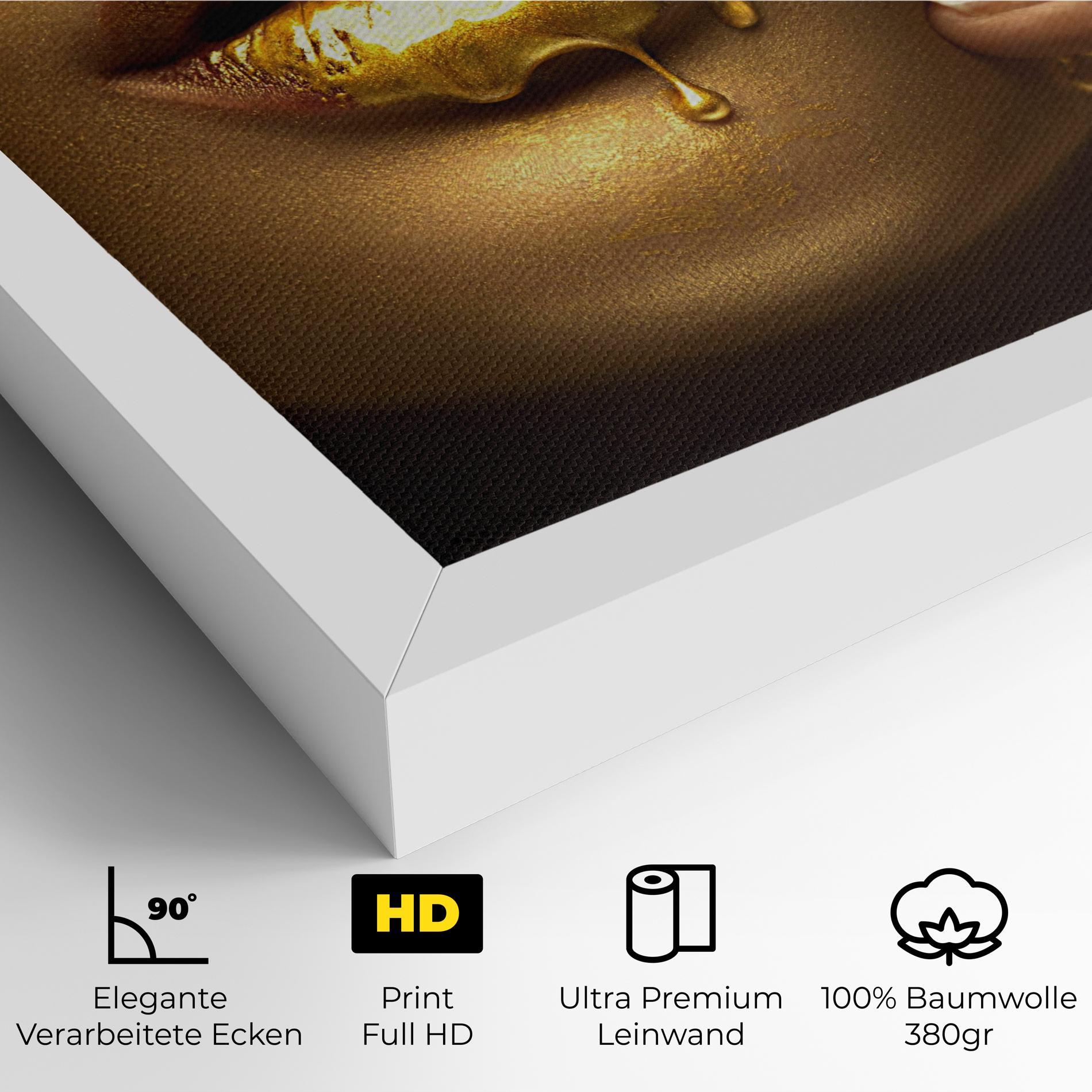Leinwandbild Golden Lips mockup 4