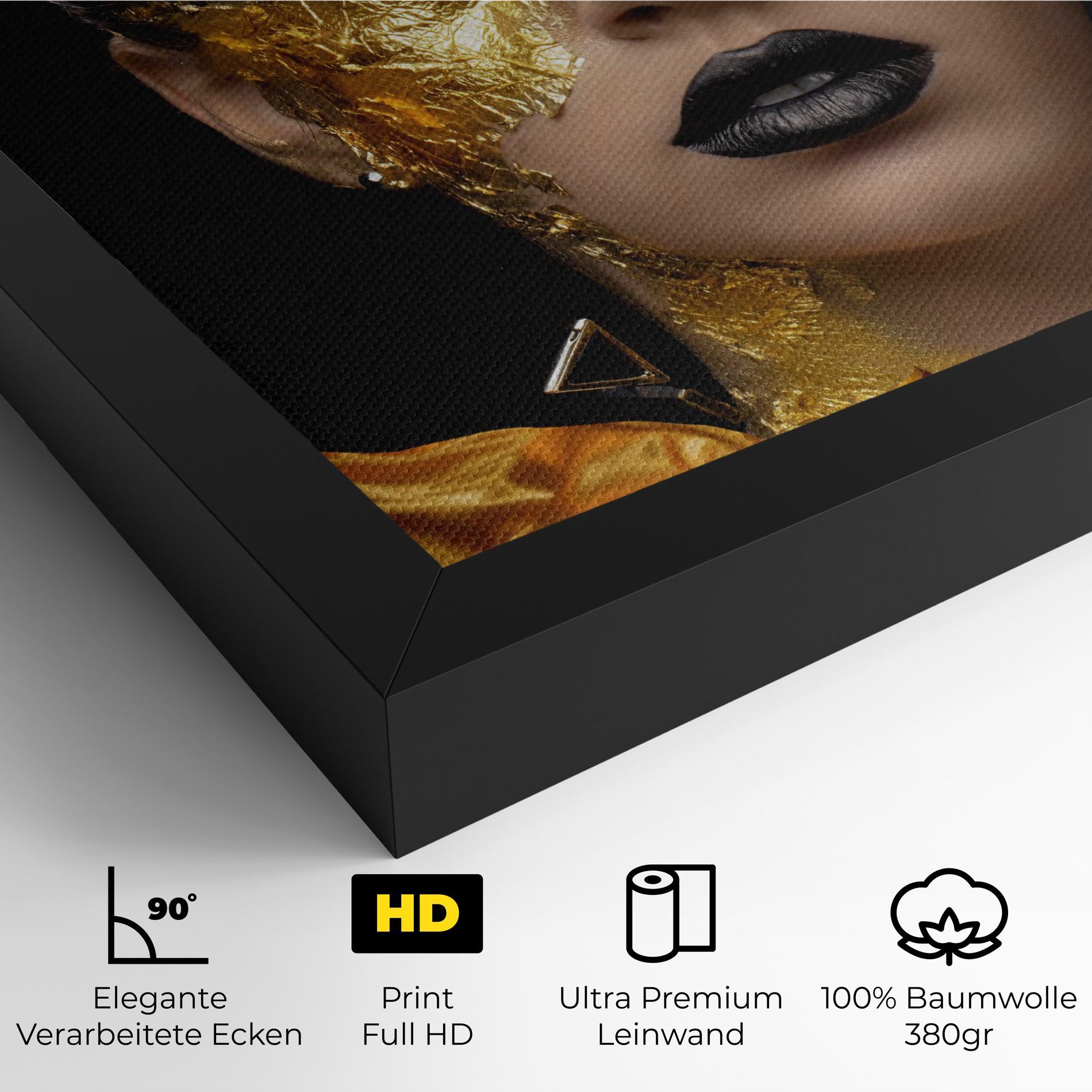 Leinwandbild Glamorous Gold Outfit mockup 4