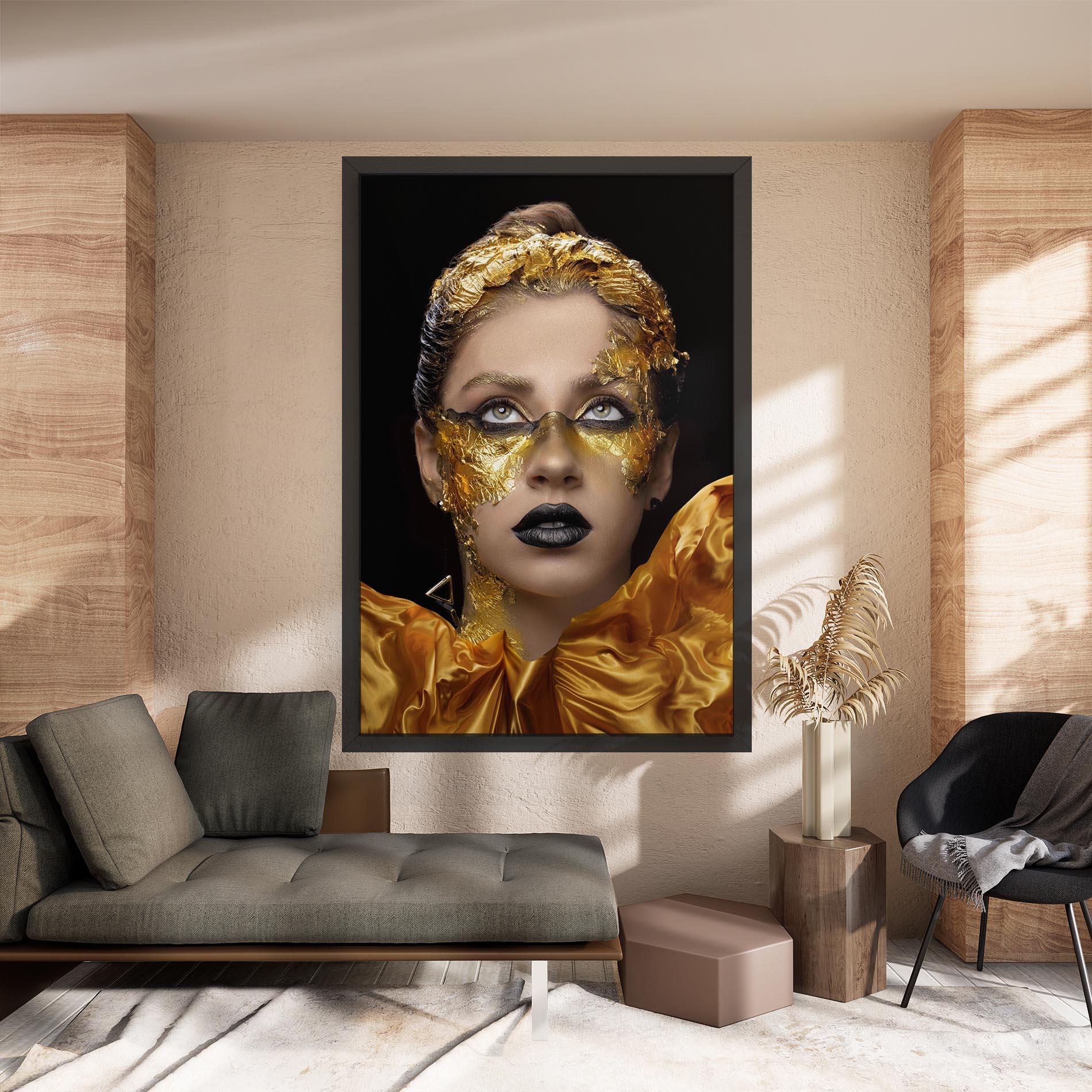 Leinwandbild Glamorous Gold Outfit mockup 8