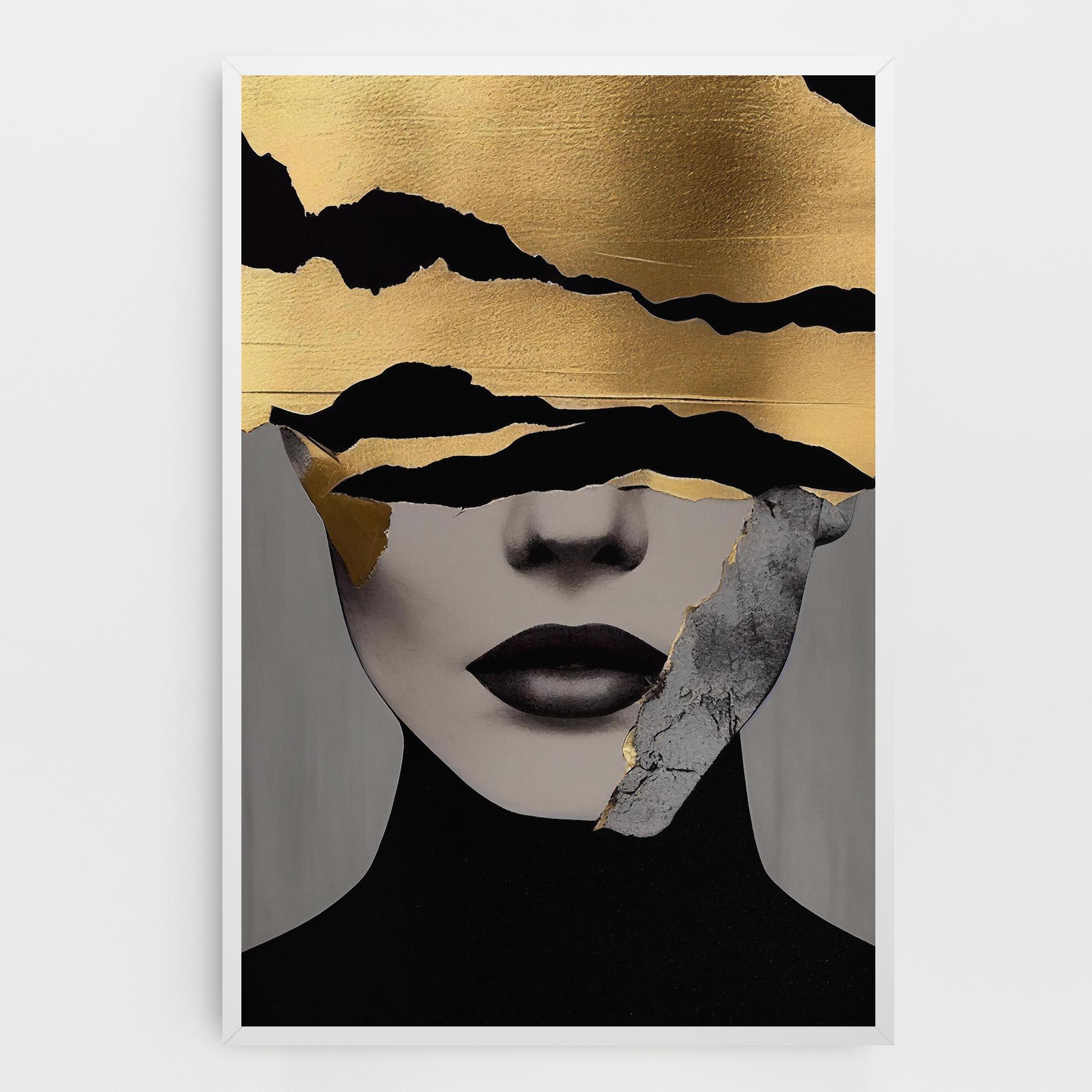 Leinwandbild Modern Golden Paint mockup 0