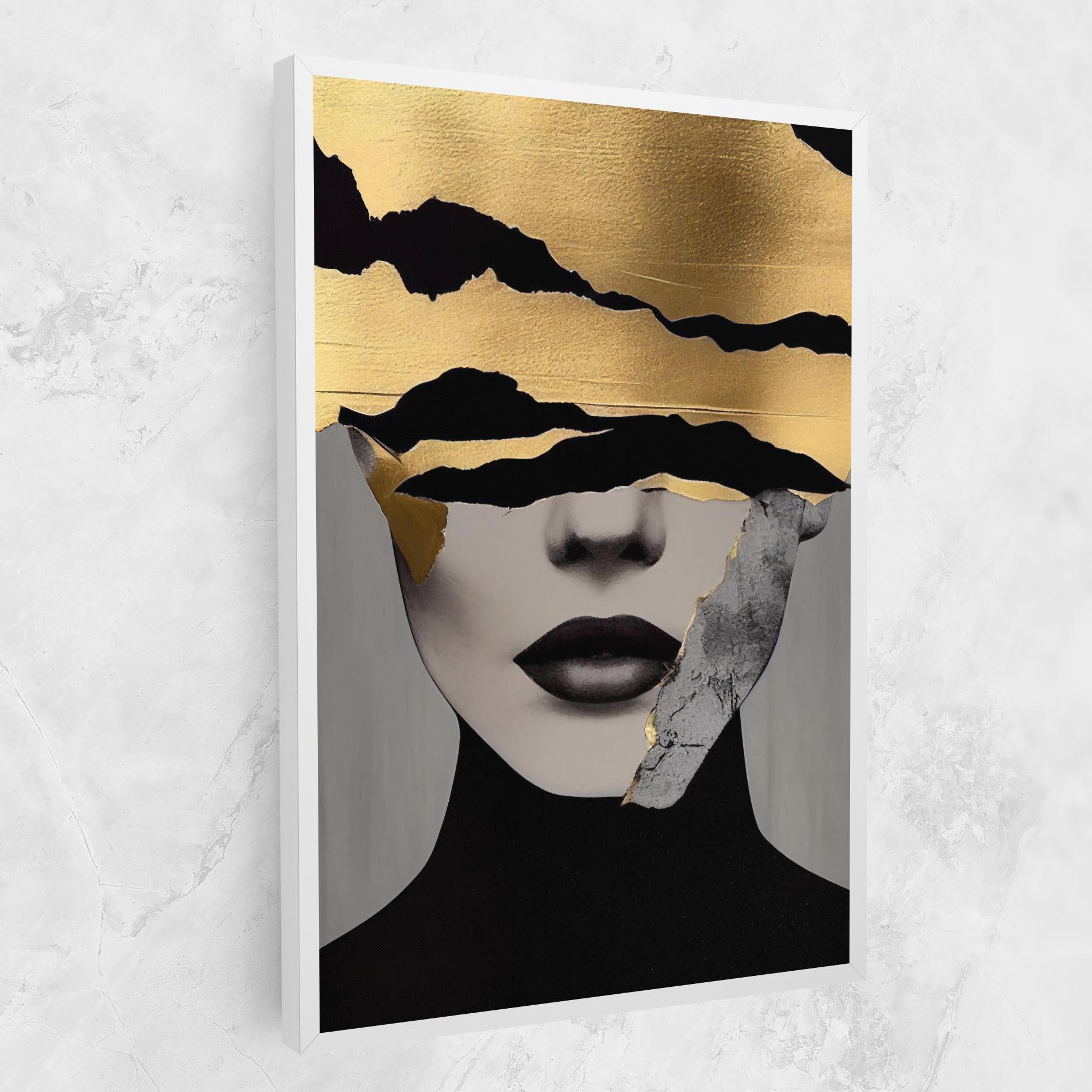 Leinwandbild Modern Golden Paint mockup 1
