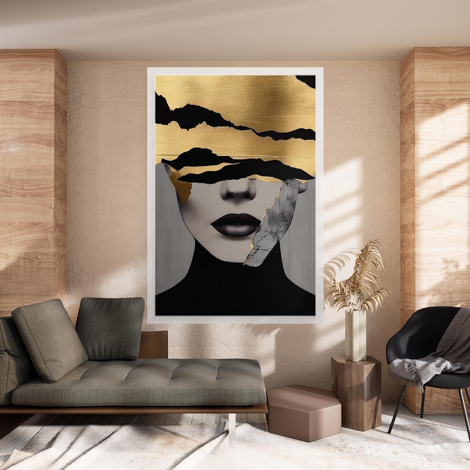 Leinwandbild Modern Golden Paint mockup 8