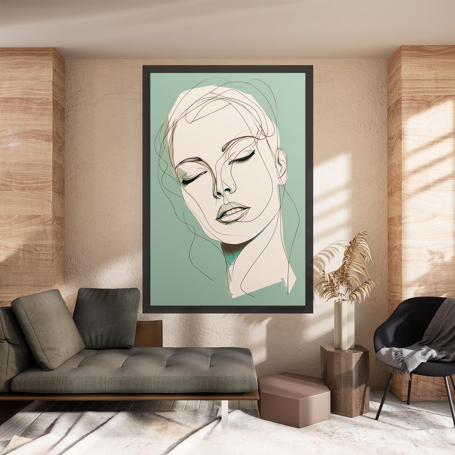 Leinwandbild Green White Face mockup 8