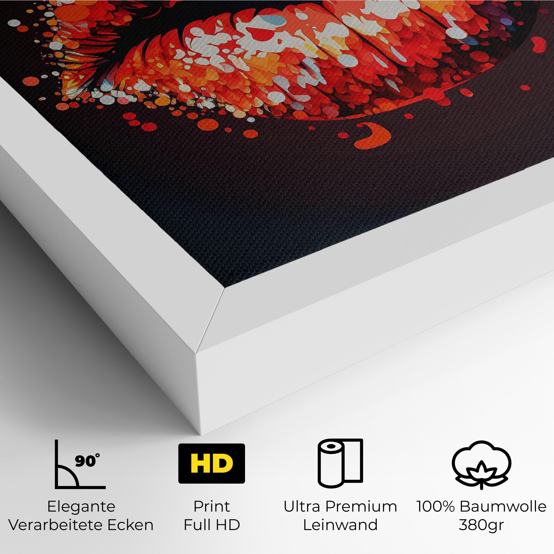 Leinwandbild Red Lips With Word Lips It mockup 4