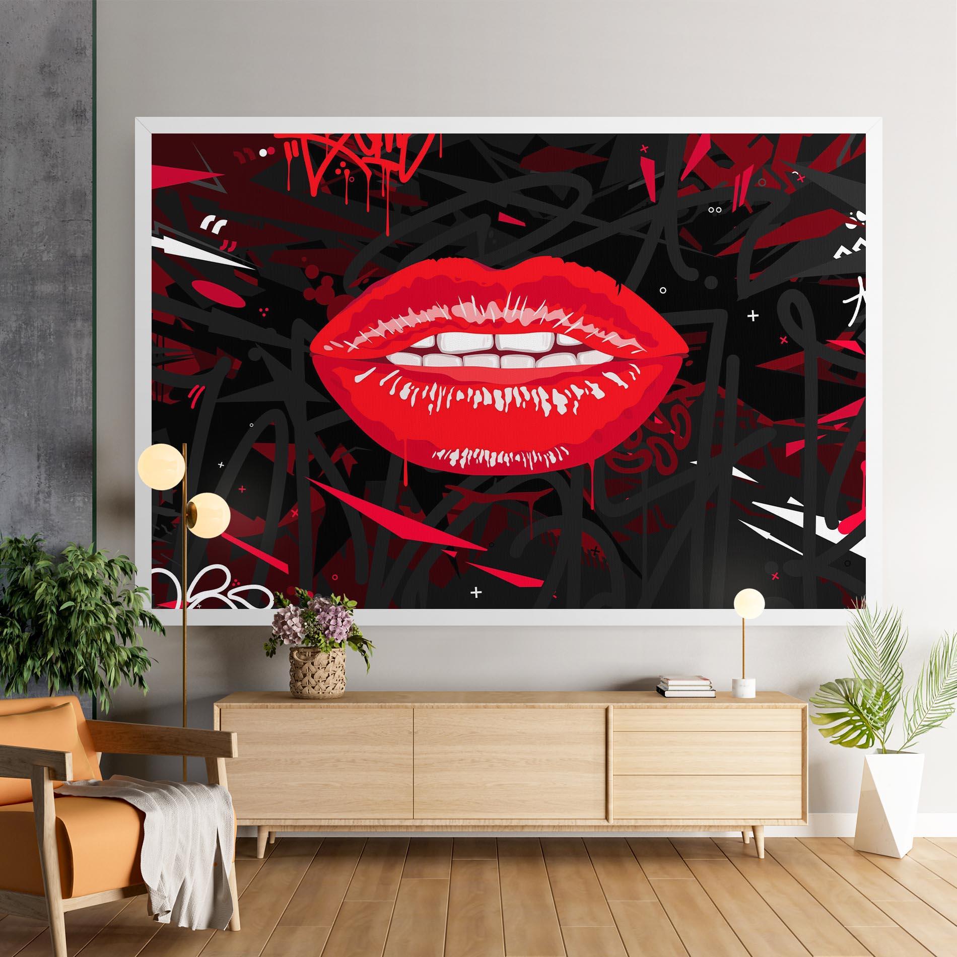 Leinwandbild Graff Lips mockup 9