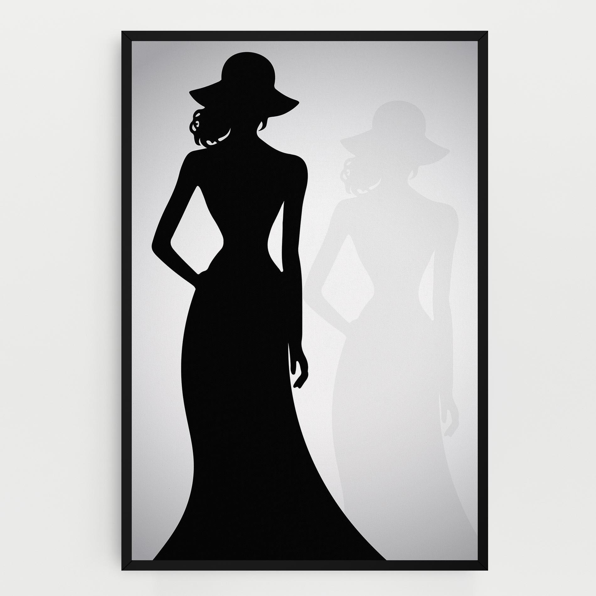 Leinwandbild Silhouette Lady mockup 0
