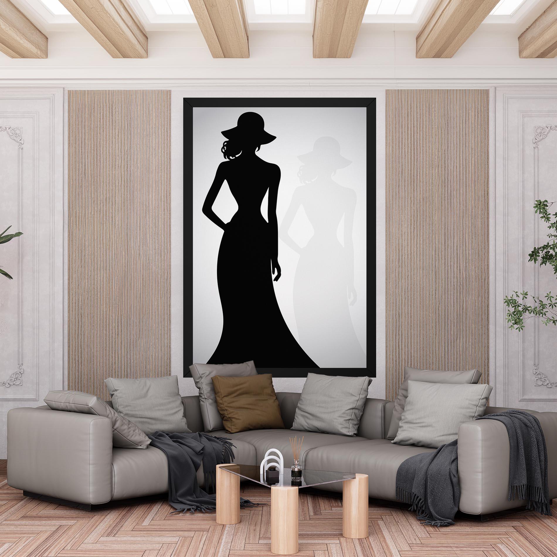 Leinwandbild Silhouette Lady mockup 6