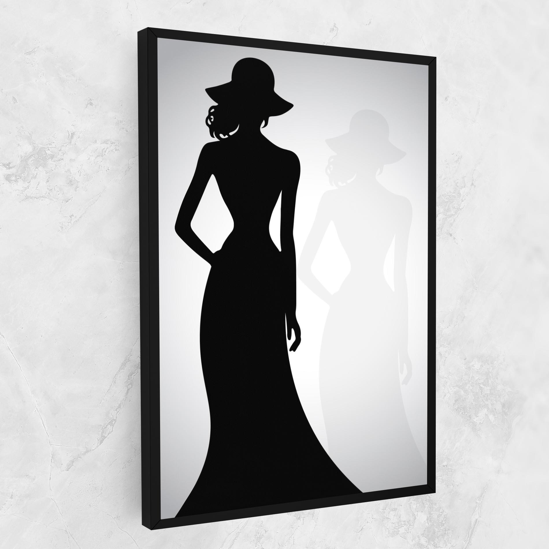 Leinwandbild Silhouette Lady mockup 1
